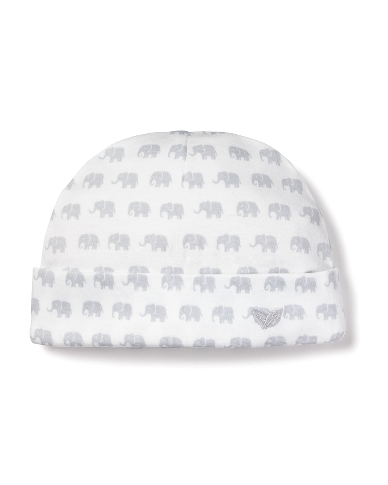 Baby's Pima Hat in Grey Elephants