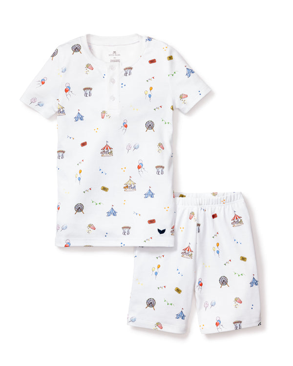 Kid's Pima Snug Fit Pajama Short Set in Carnival Memories