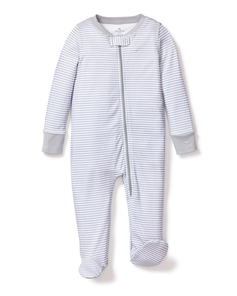 Baby's Pima Snug Fit Romper in Grey Stripes