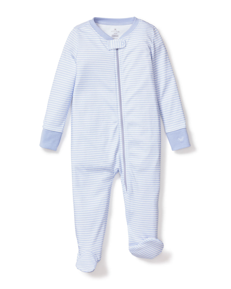 Baby's Pima Snug Fit Romper in Blue Stripes