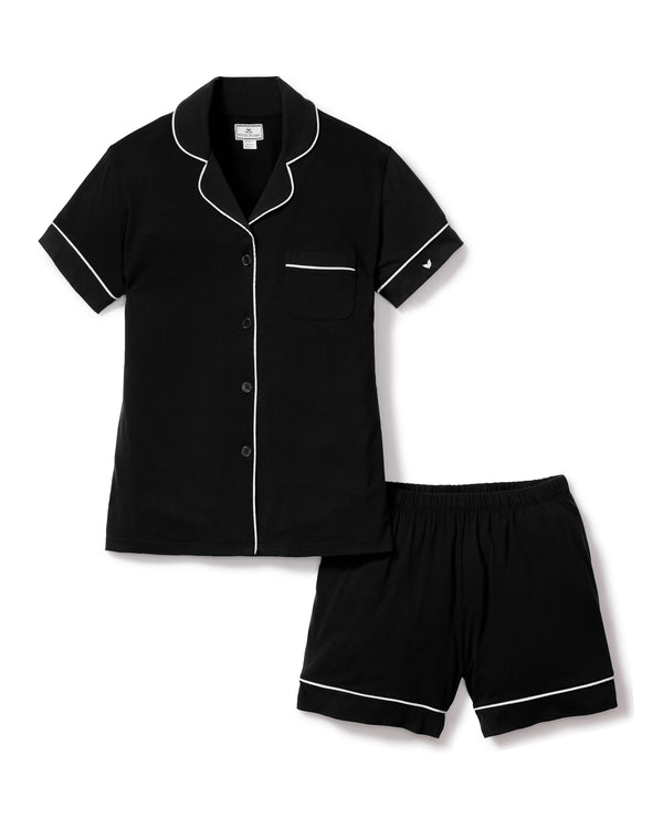 Luxe Pima Black Short Sleeve Short Set
