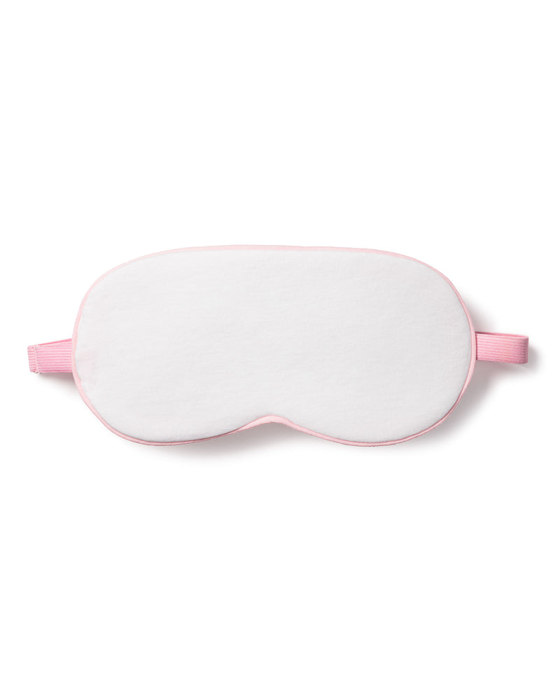 Luxe Pima White with Pink Piping Sleep Mask Petite Plume