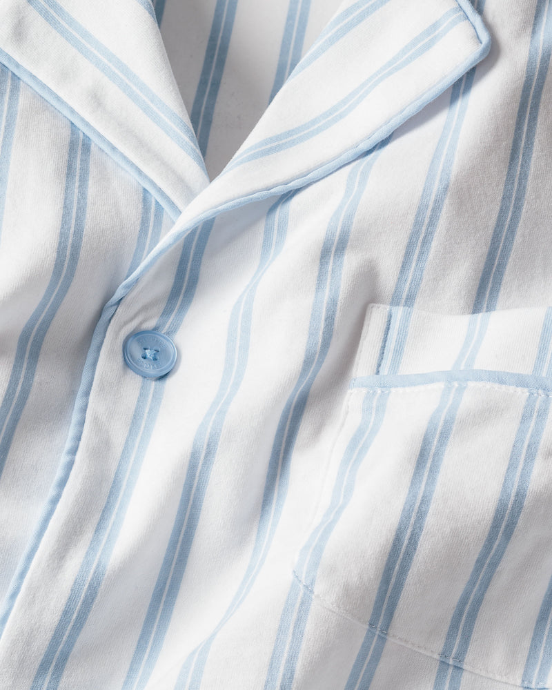 Men's Pima Pajama Set in Periwinkle Stripe