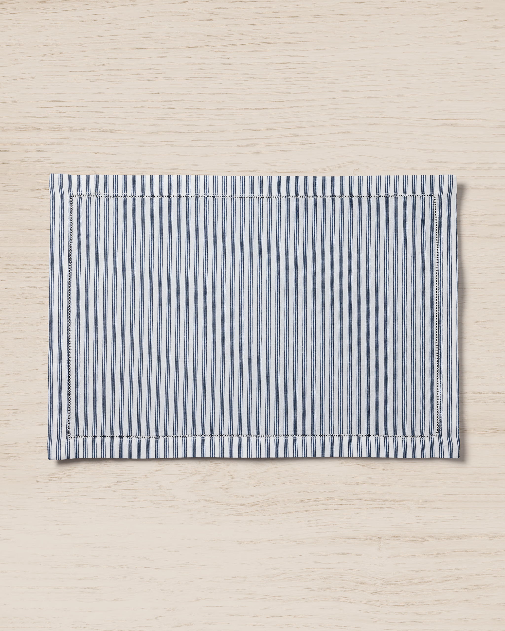 Signature Twill Placemats in Navy French Ticking