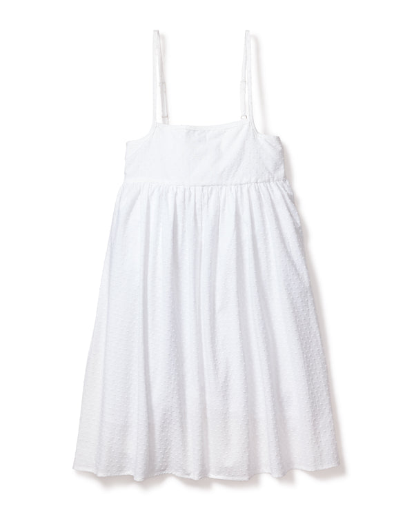 Girl's Swiss Dots Serene Day Dress in White