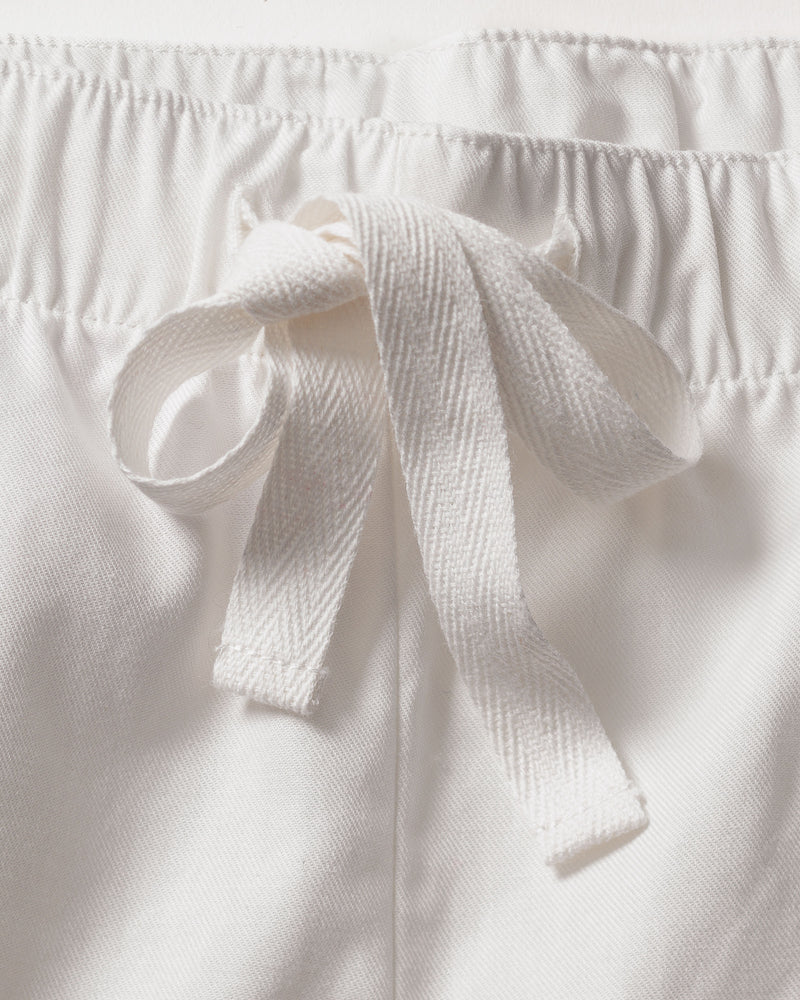 Women's Twill Pajama Short Set in White