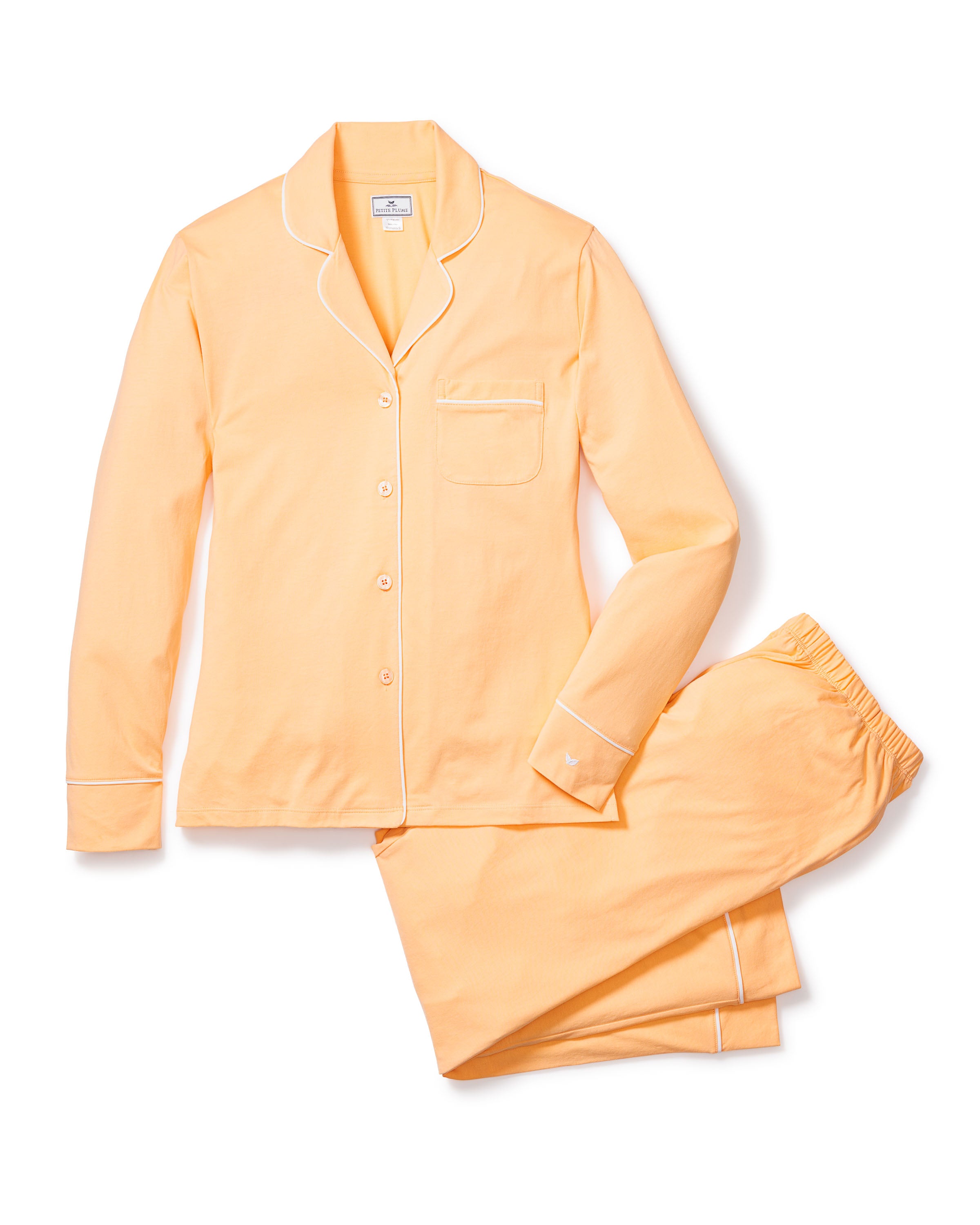 Women's Pima Pajama Set in Peach in Peach Fuzz#Color_Peach Fuzz