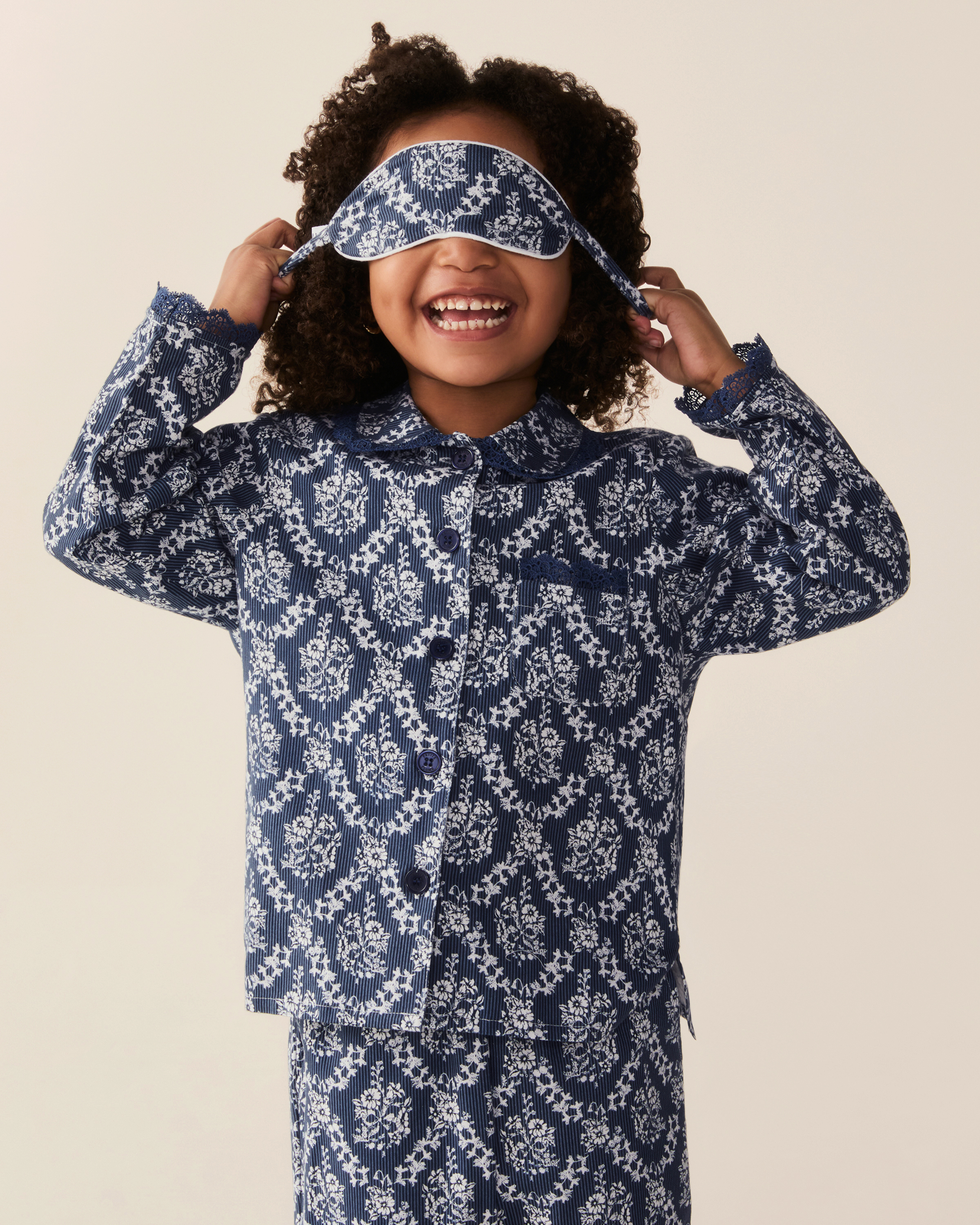 Kid's Twill Sleep Mask in Innkeeper Trellis