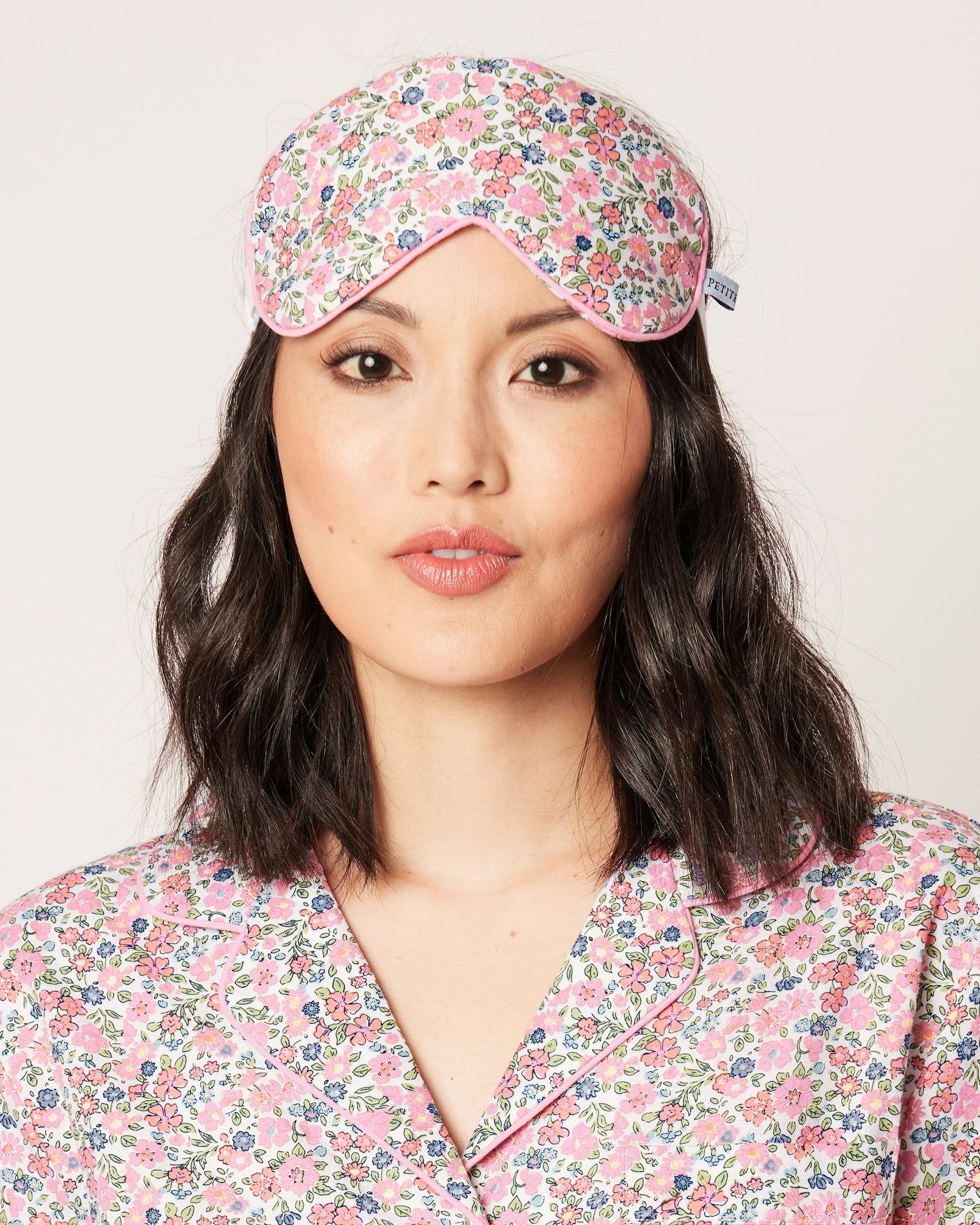 Women's Twill  Sleep Mask in Fleurs De Rose in Fleurs de Rose#Color_Fleurs de Rose