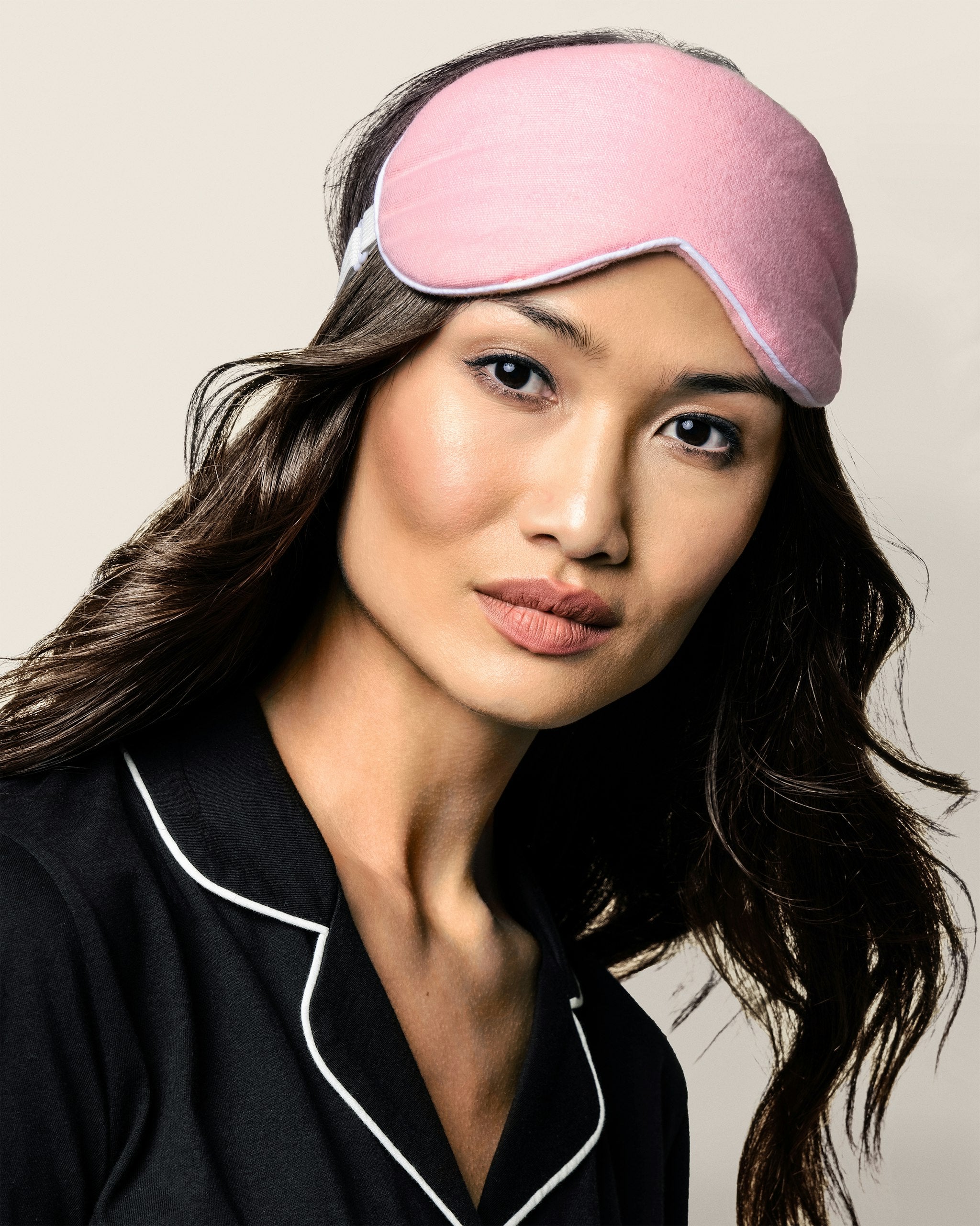 Women's Pink Flannel Traditional Sleep Mask in Pink Flannel#Color_Pink Flannel