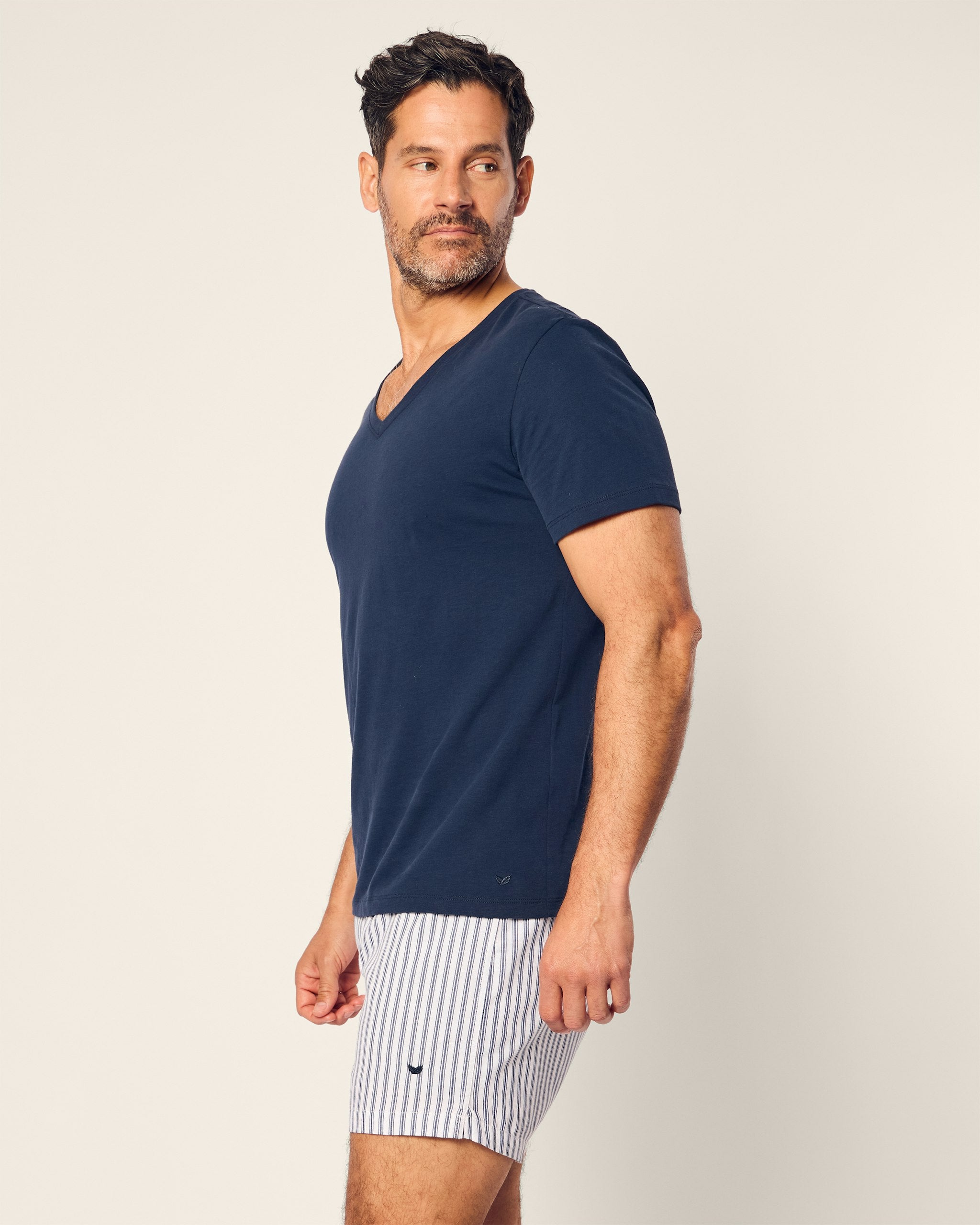 Men's Twill 3 Pack Boxers in Royal Blue Gingham in Navy#Color_Navy