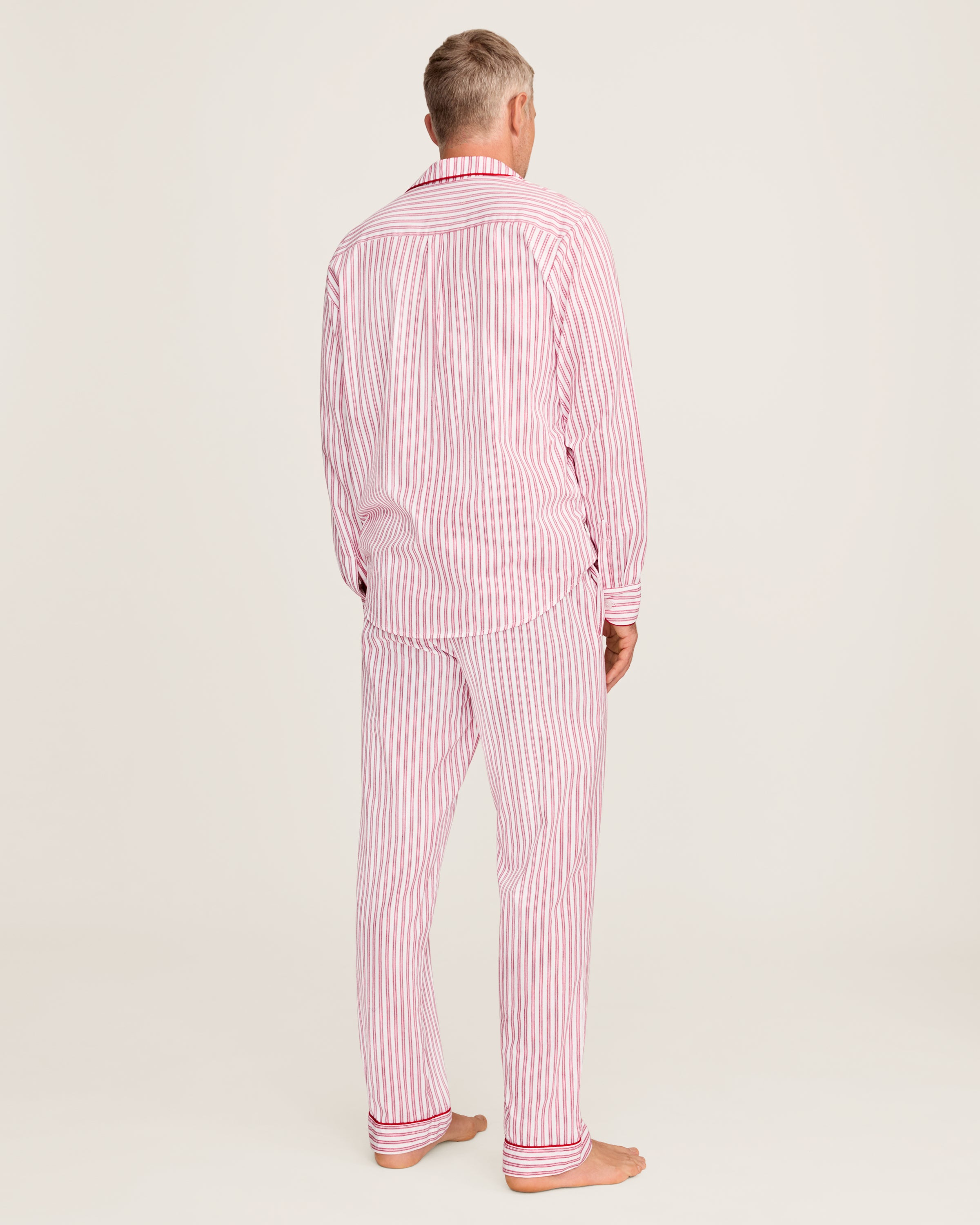 Men's Antique Red Ticking Pajama Set | Petite Plume