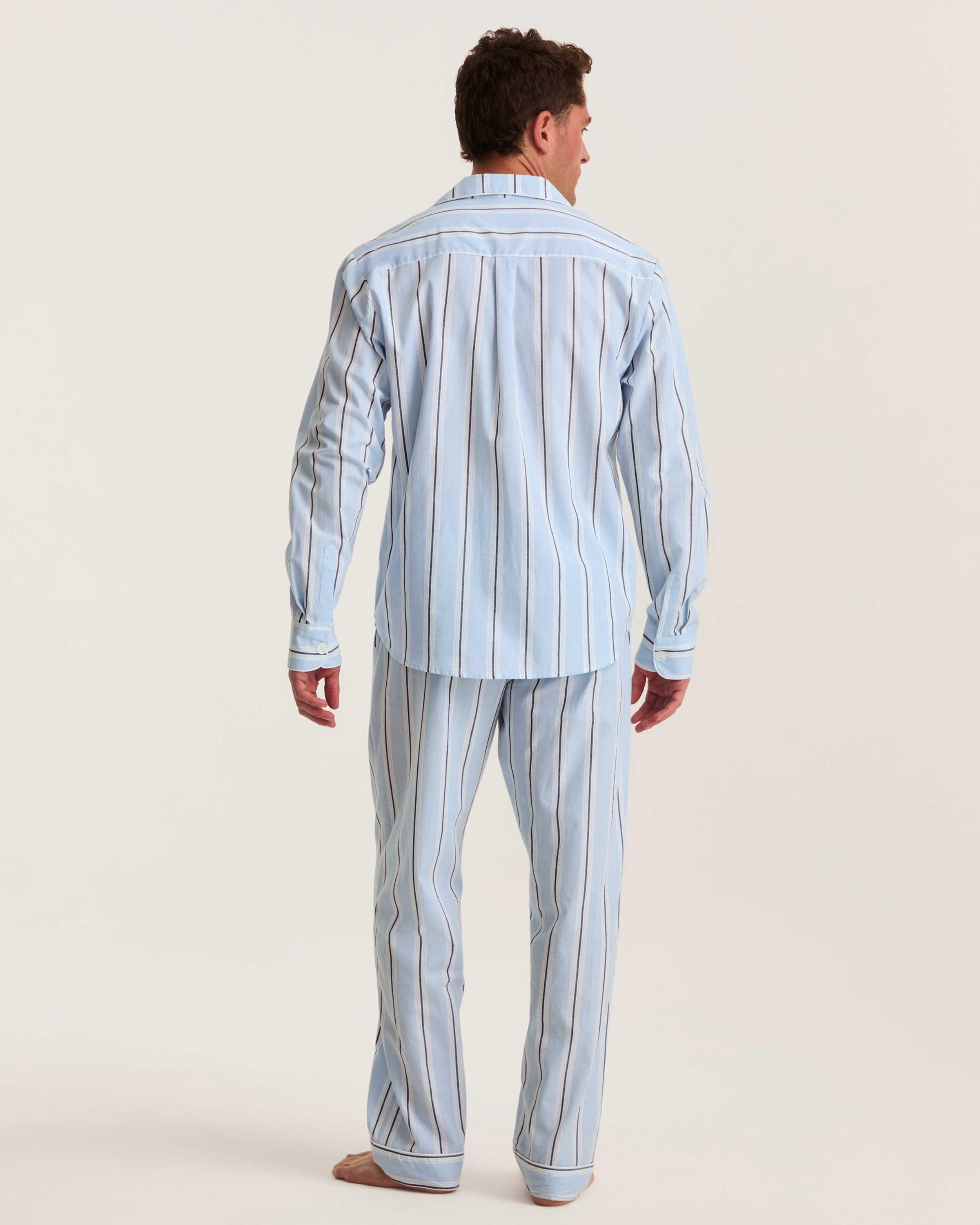 Men's Twill Pajama Set in Coastal Stripe