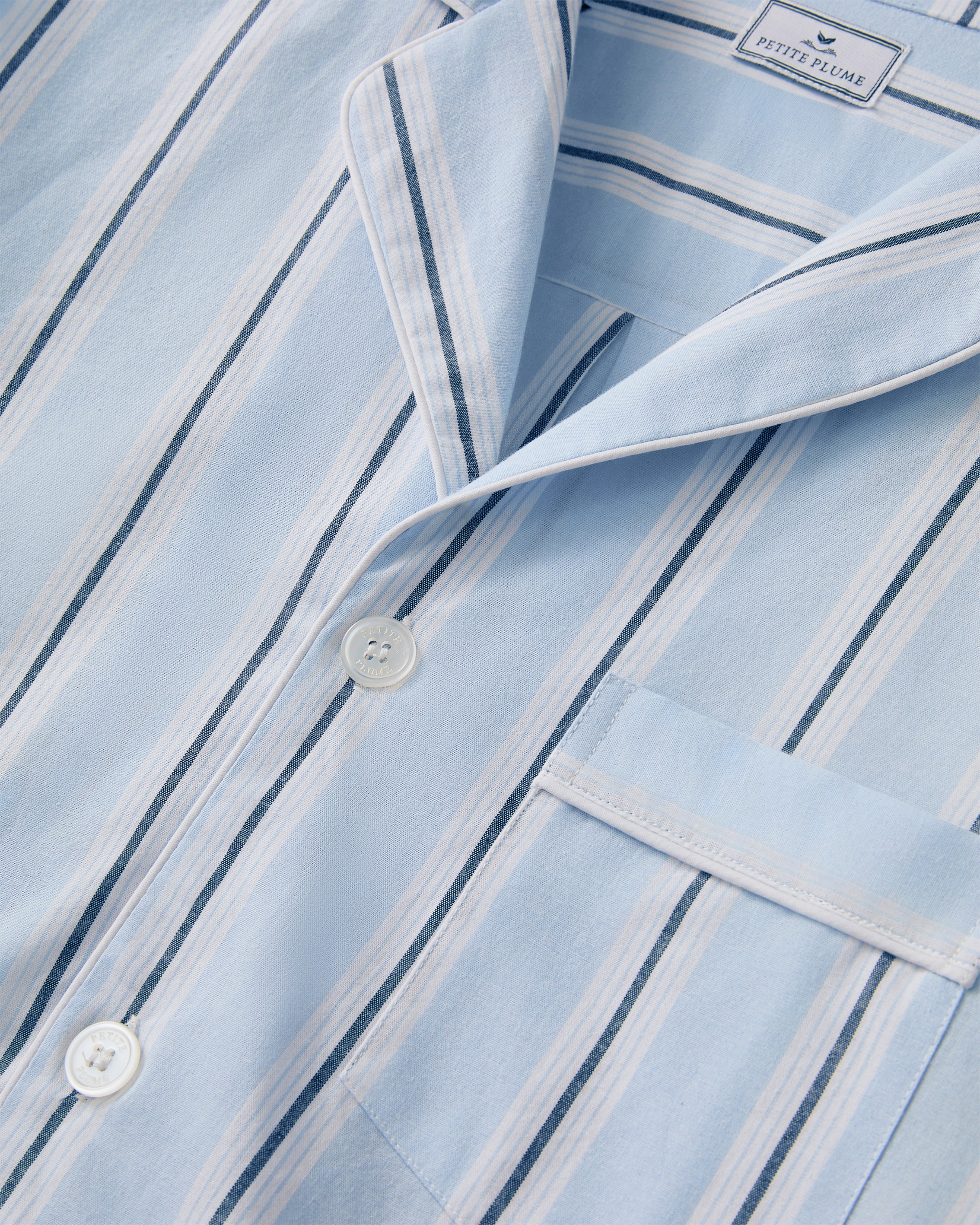 Men's Twill Pajama Set in Coastal Stripe