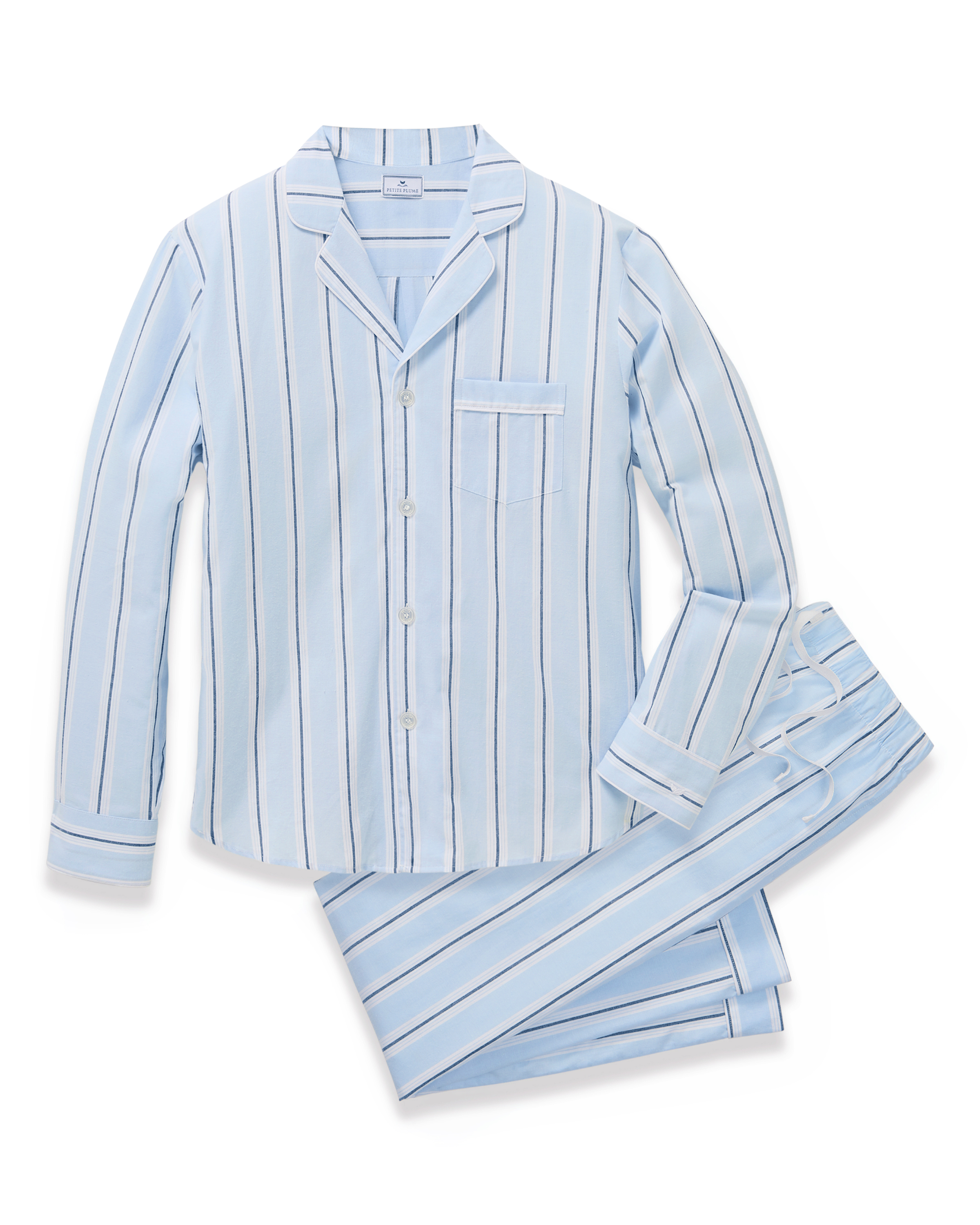Men's Twill Pajama Set in Coastal Stripe