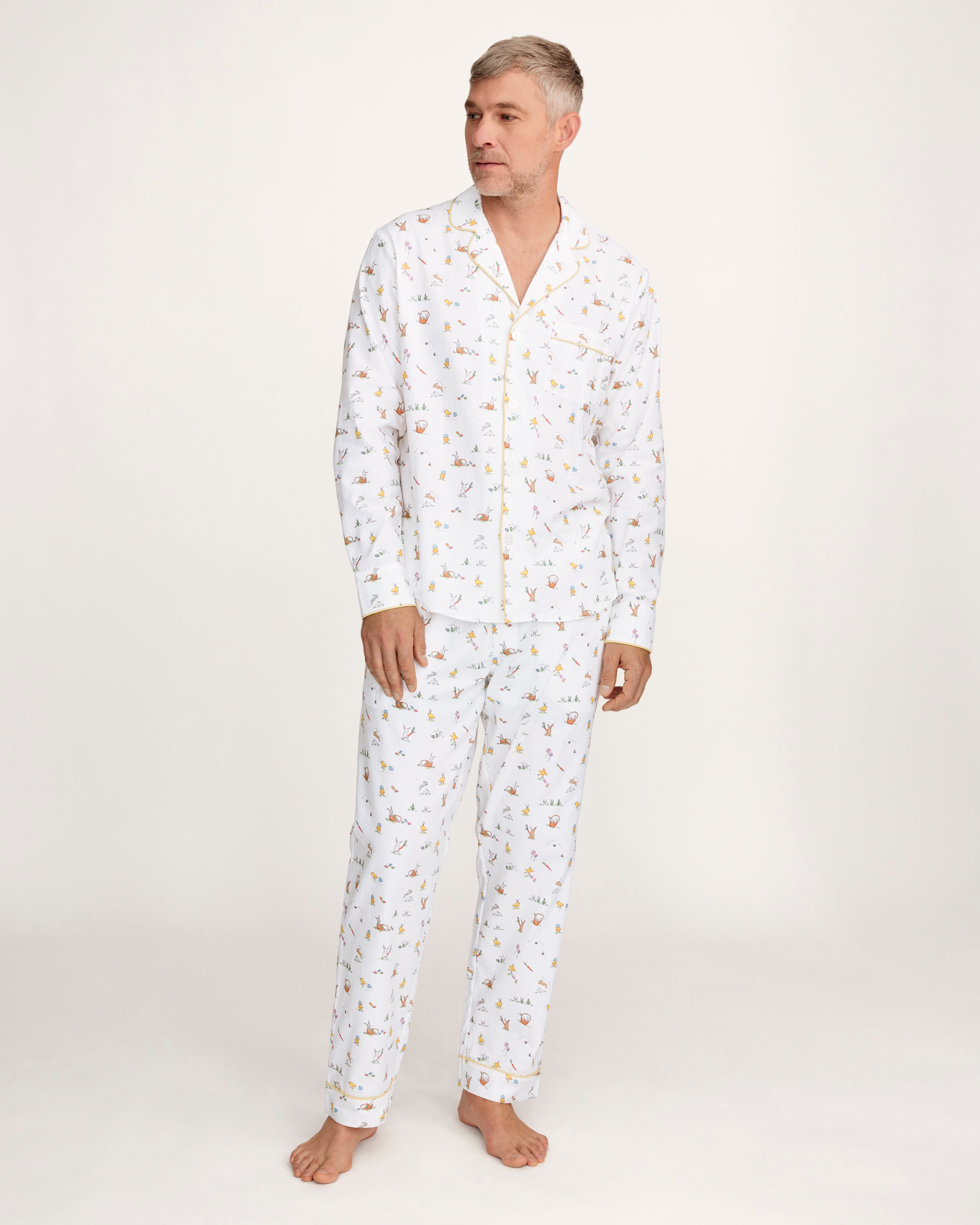 Men's Twill Pajama Set in Easter Frolic