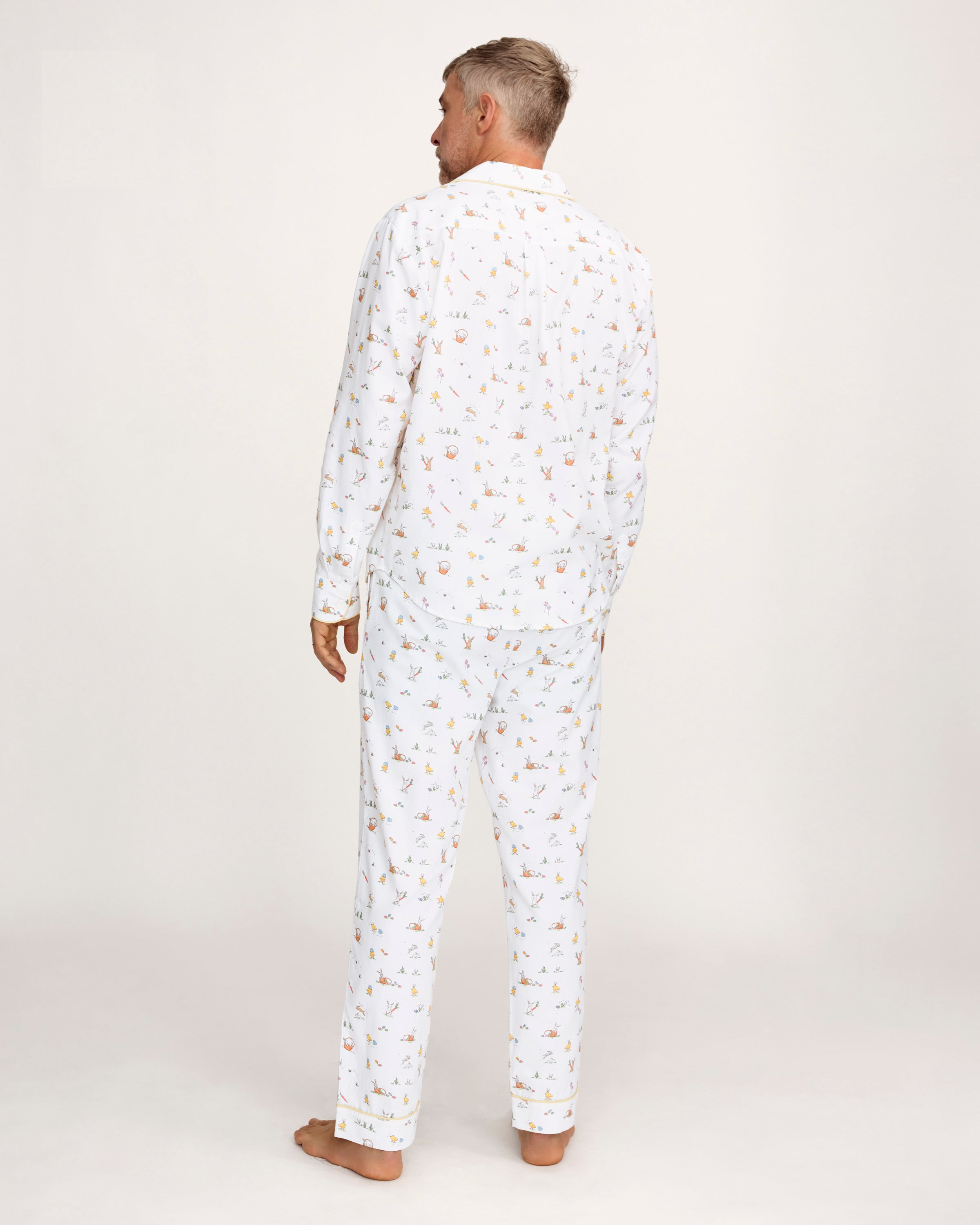 Men's Twill Pajama Set in Easter Frolic