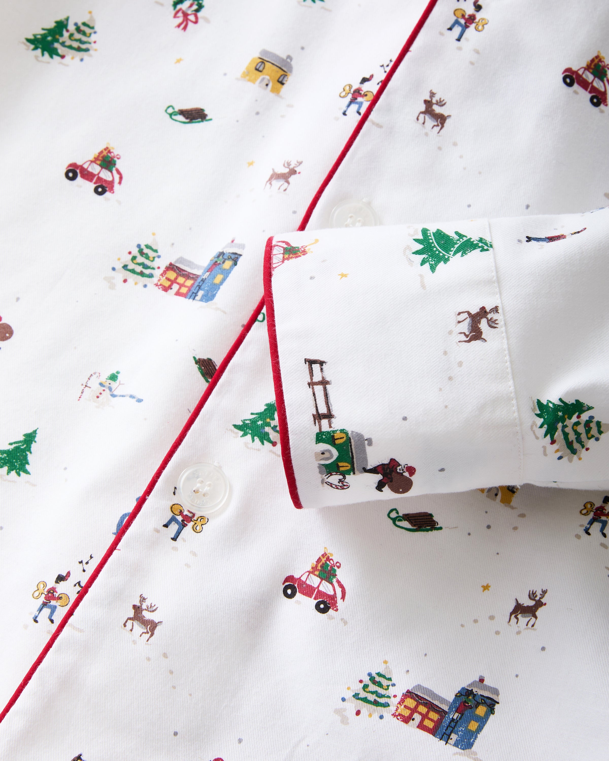 Men's Twill Pajama Set in Holiday Town