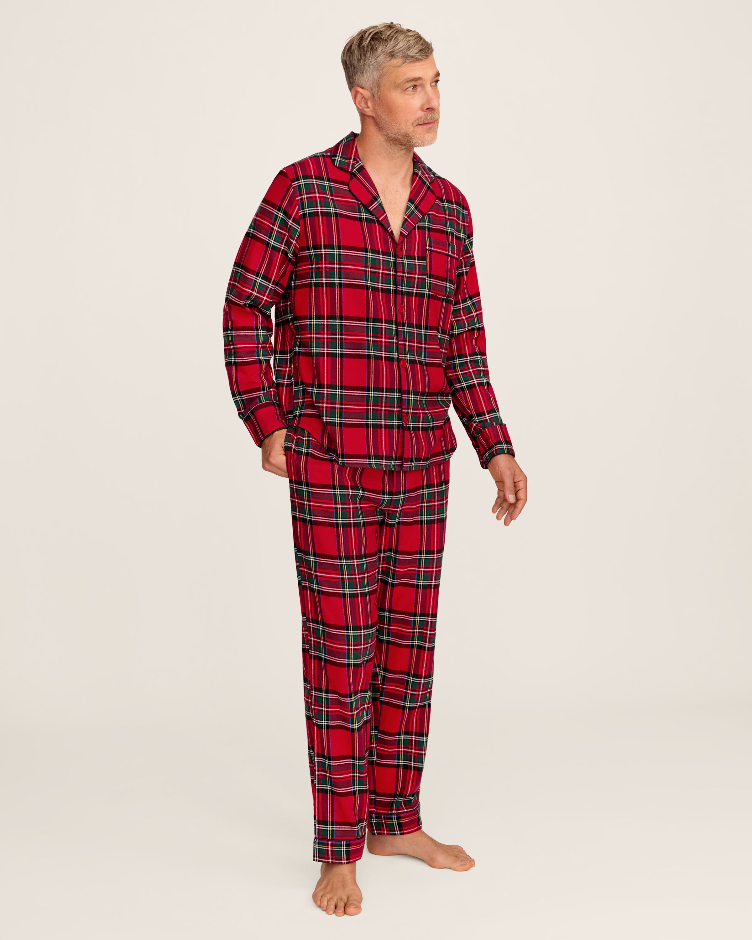 Men's Brushed Twill Pajama Set in Imperial Tartan