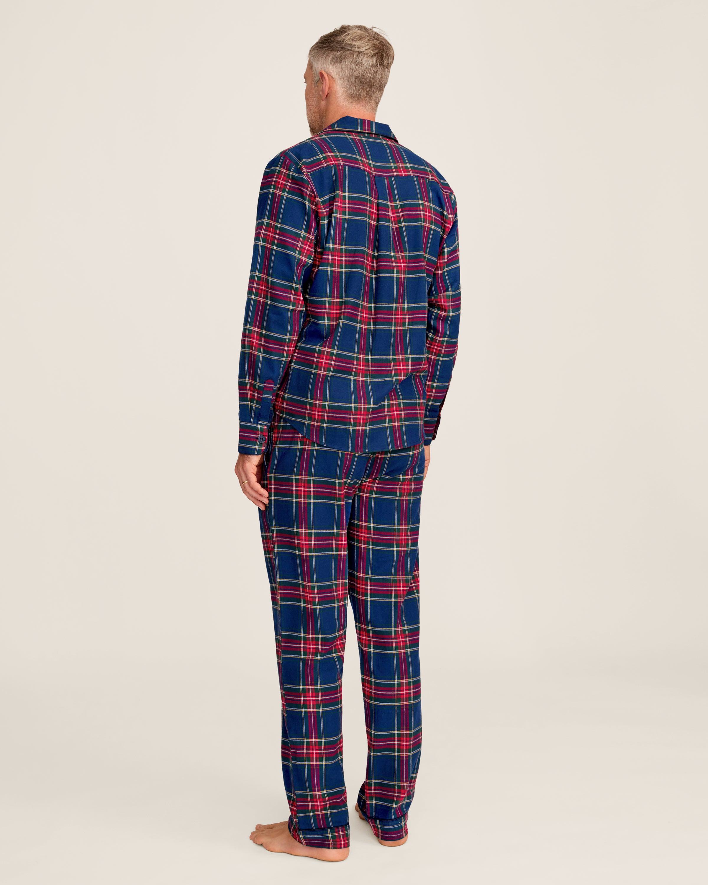 Men's Brushed Twill Pajama Set in Windsor Tartan