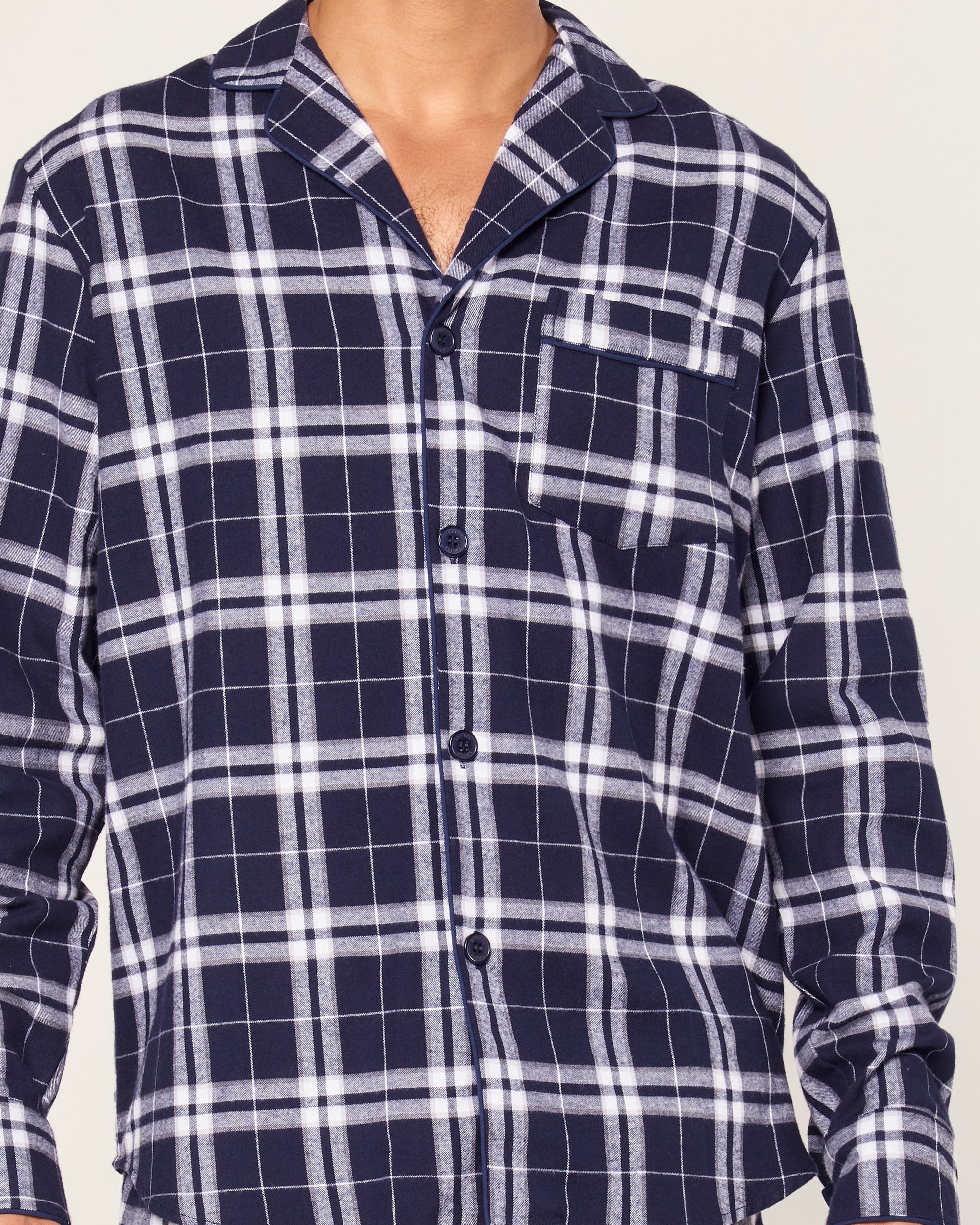 Men's Brushed Cotton Pajama Set in Oxford Tartan