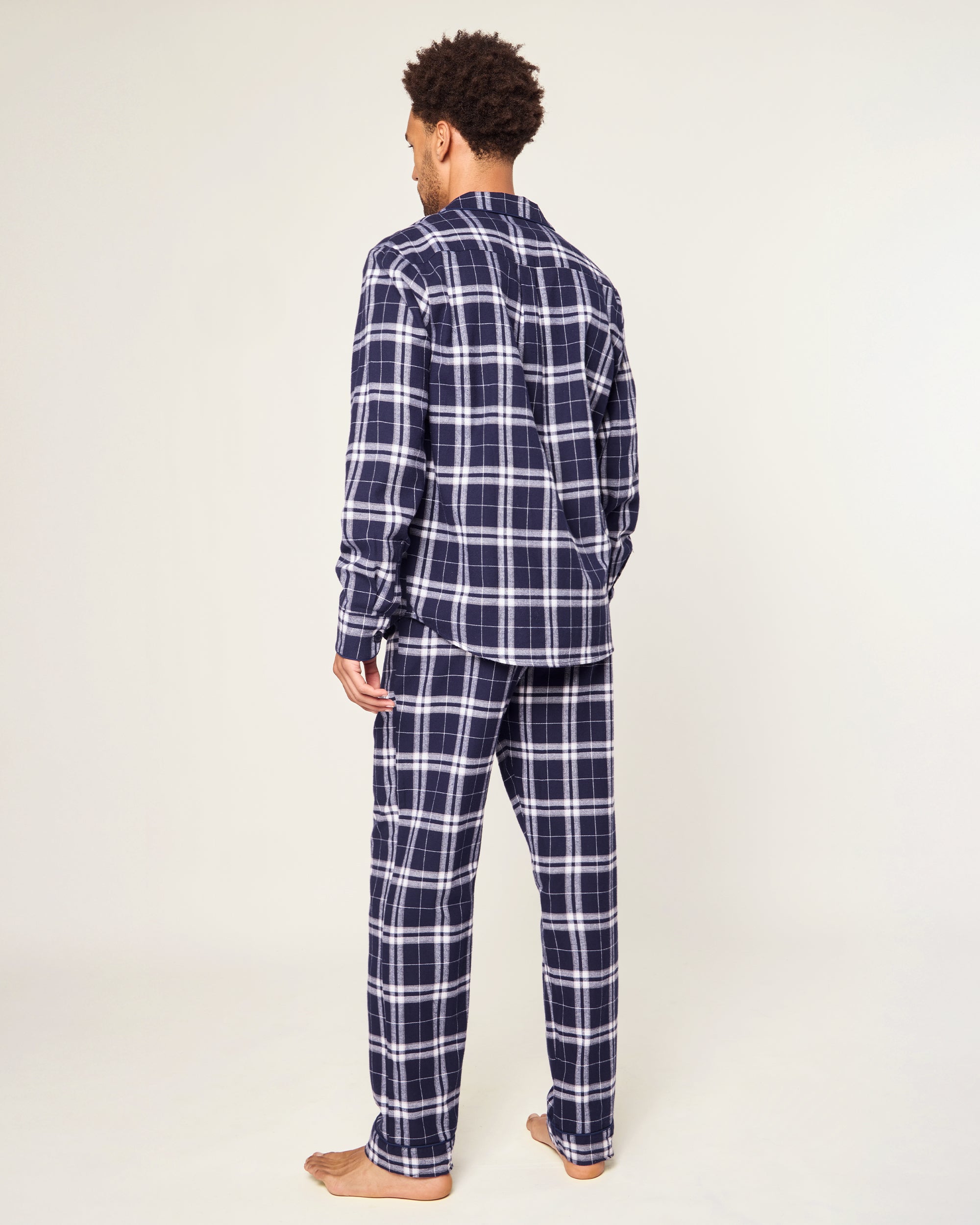 Men's Brushed Cotton Pajama Set in Oxford Tartan