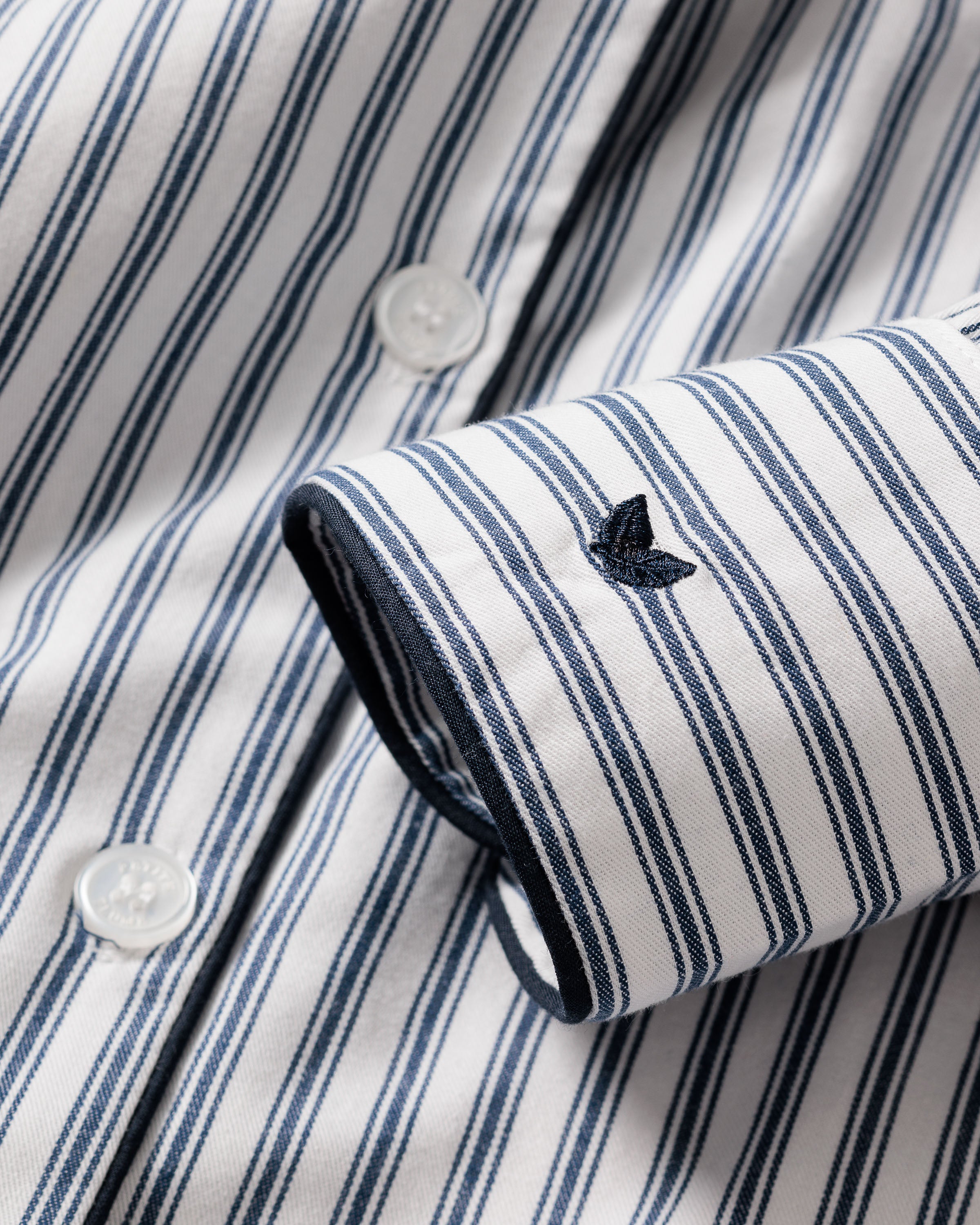 Men's Twill Pajama Set in Navy French Ticking in Navy French Ticking#Color_Navy French Ticking