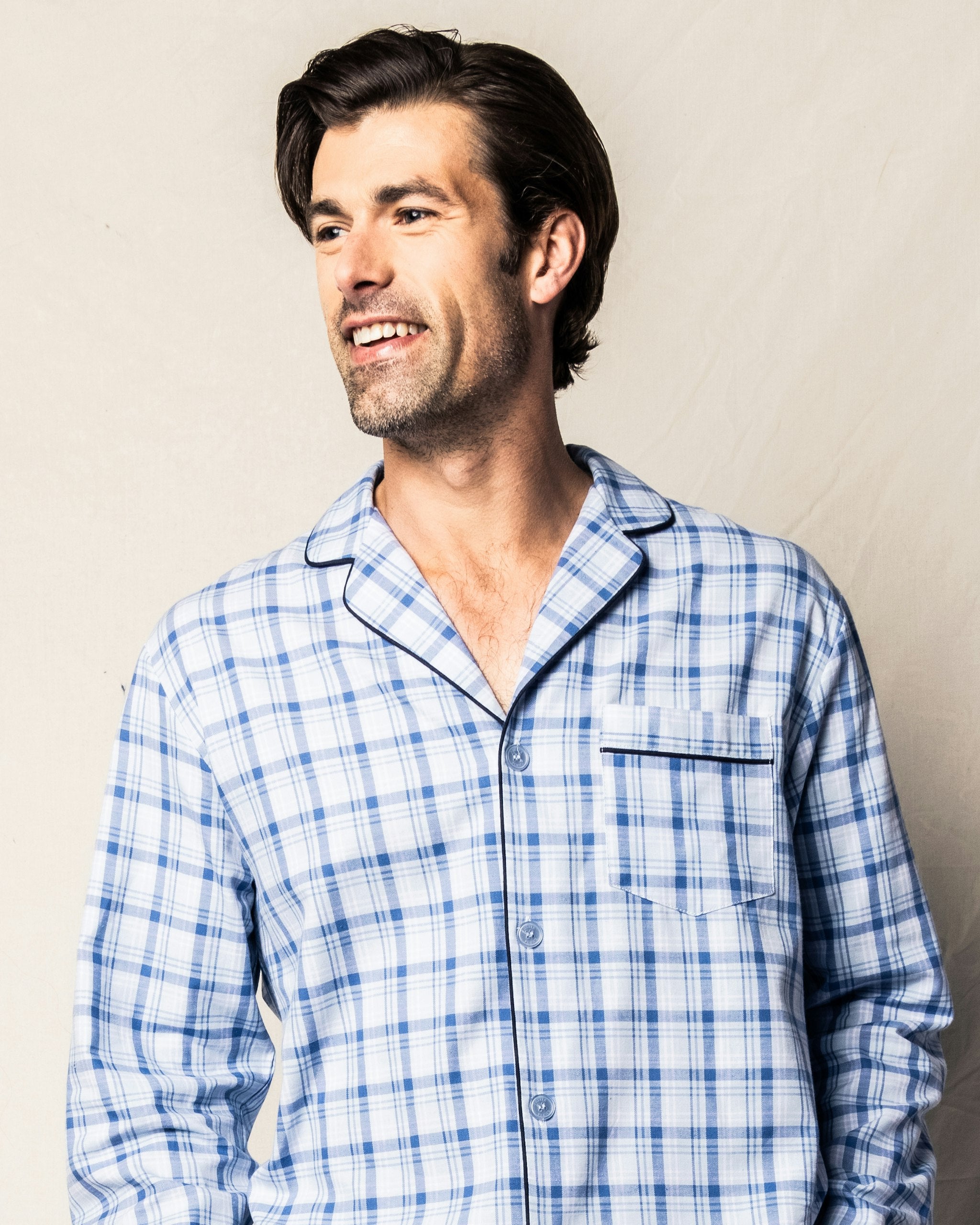 Men's Twill Pajama Set in Seafarer Tartan in Seafarer Tartan#Color_Seafarer Tartan