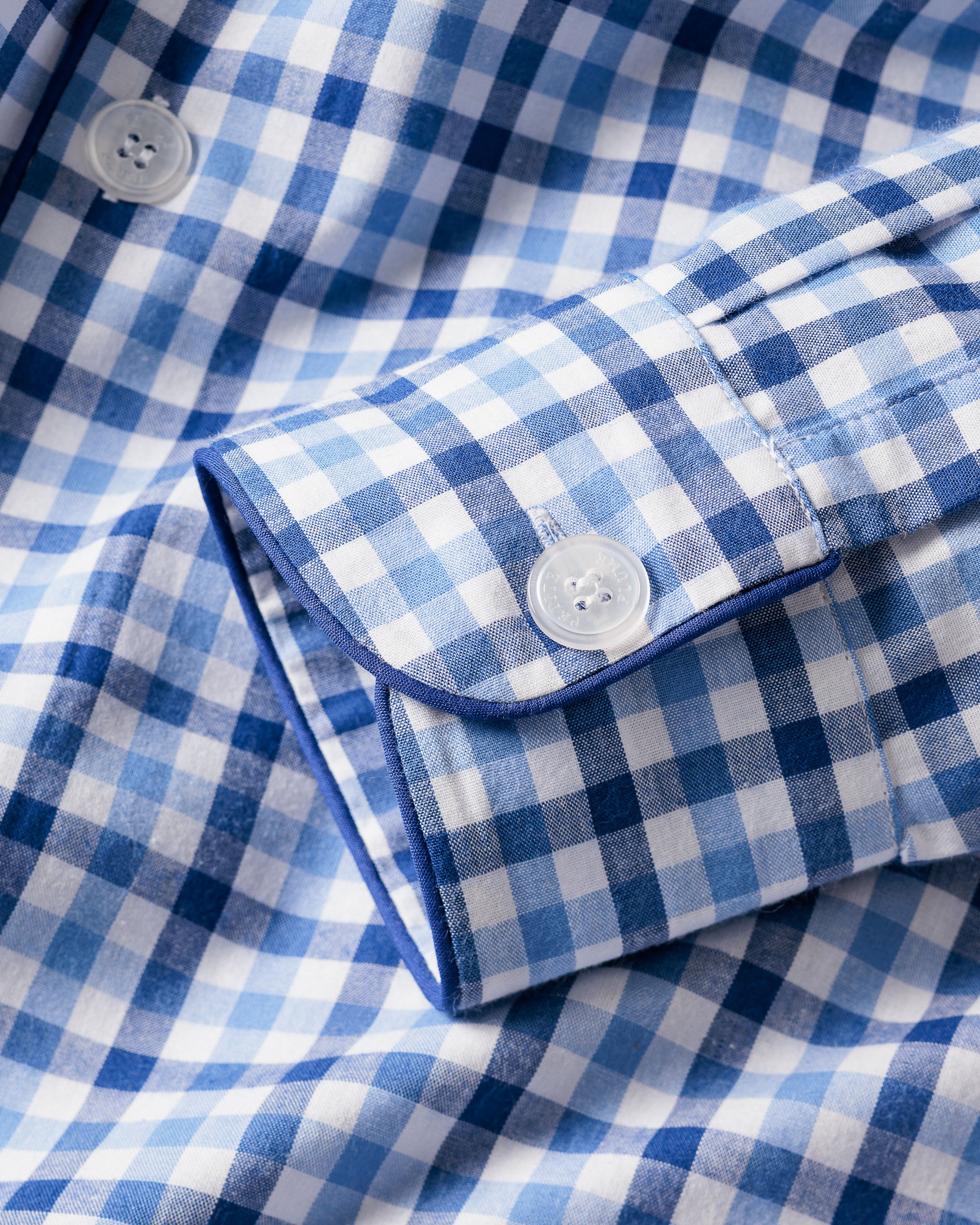 Men's Twill Pajama Set in Royal Blue Gingham in Royal Blue Gingham#Color_Royal Blue Gingham