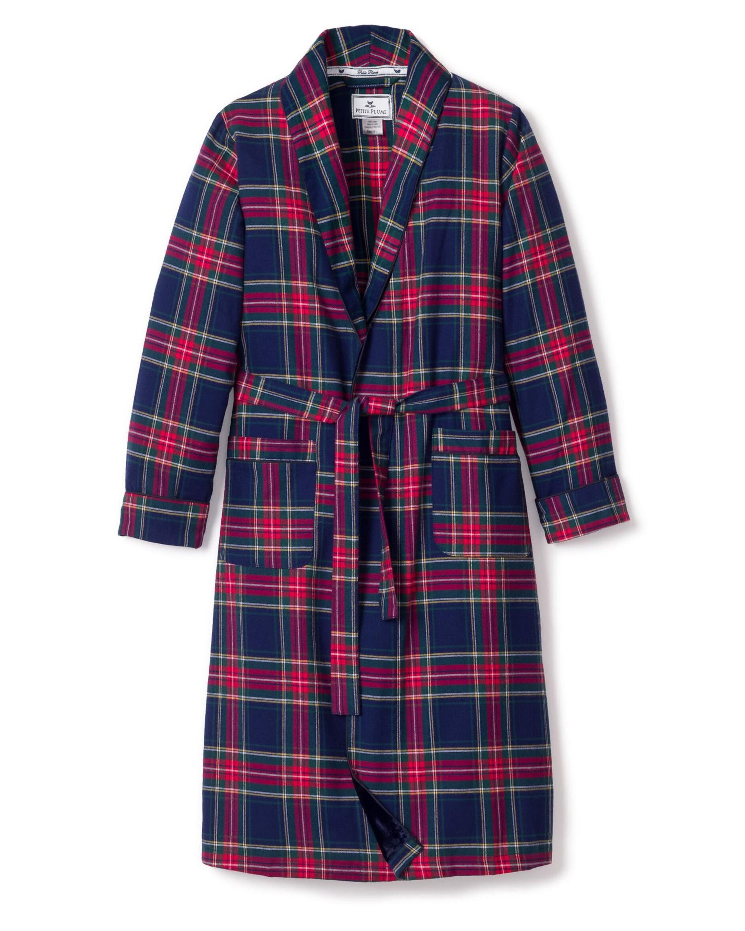 Men's Brushed Cotton Robe in Windsor Tartan in Windsor Tartan#Color_Windsor Tartan