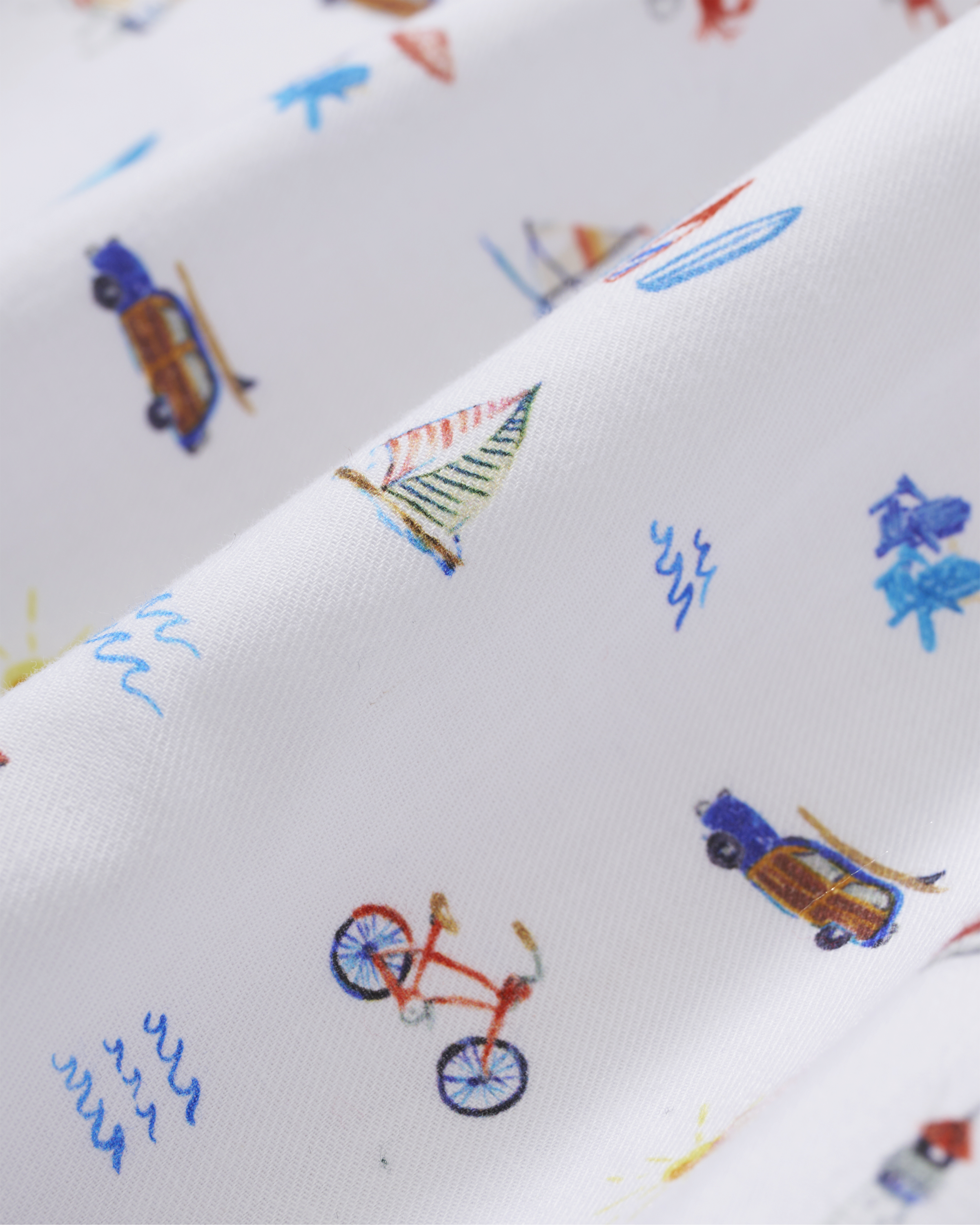 Men's Twill Pajama Short Set in Summer Nostalgia