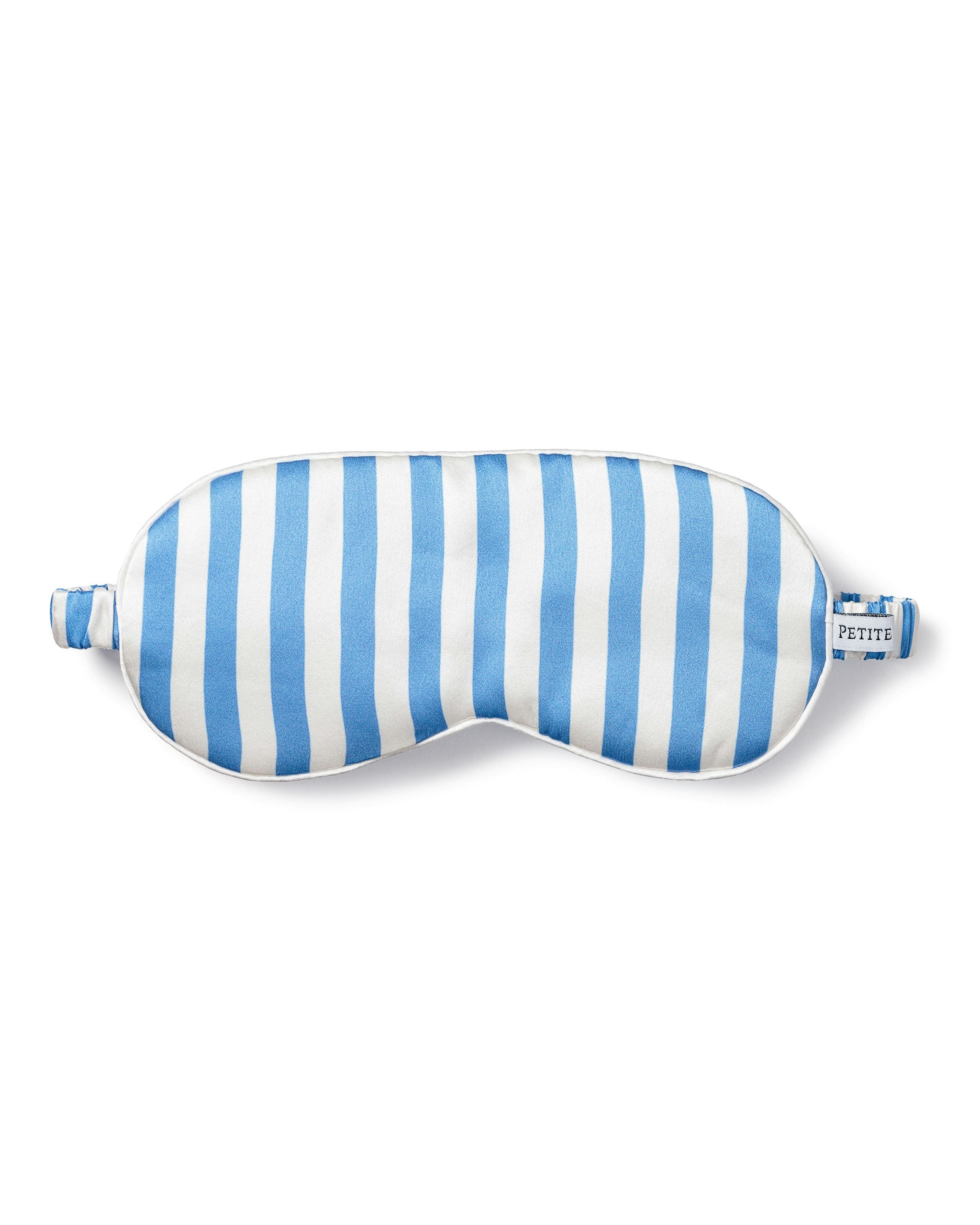 Women's Silk Sleep Mask in Navy Bengal Stripe in Azure Stripe#Color_Azure Stripe