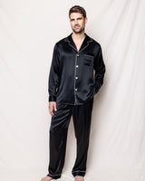 100% Mulberry Black Silk Men's Luxe Pajama