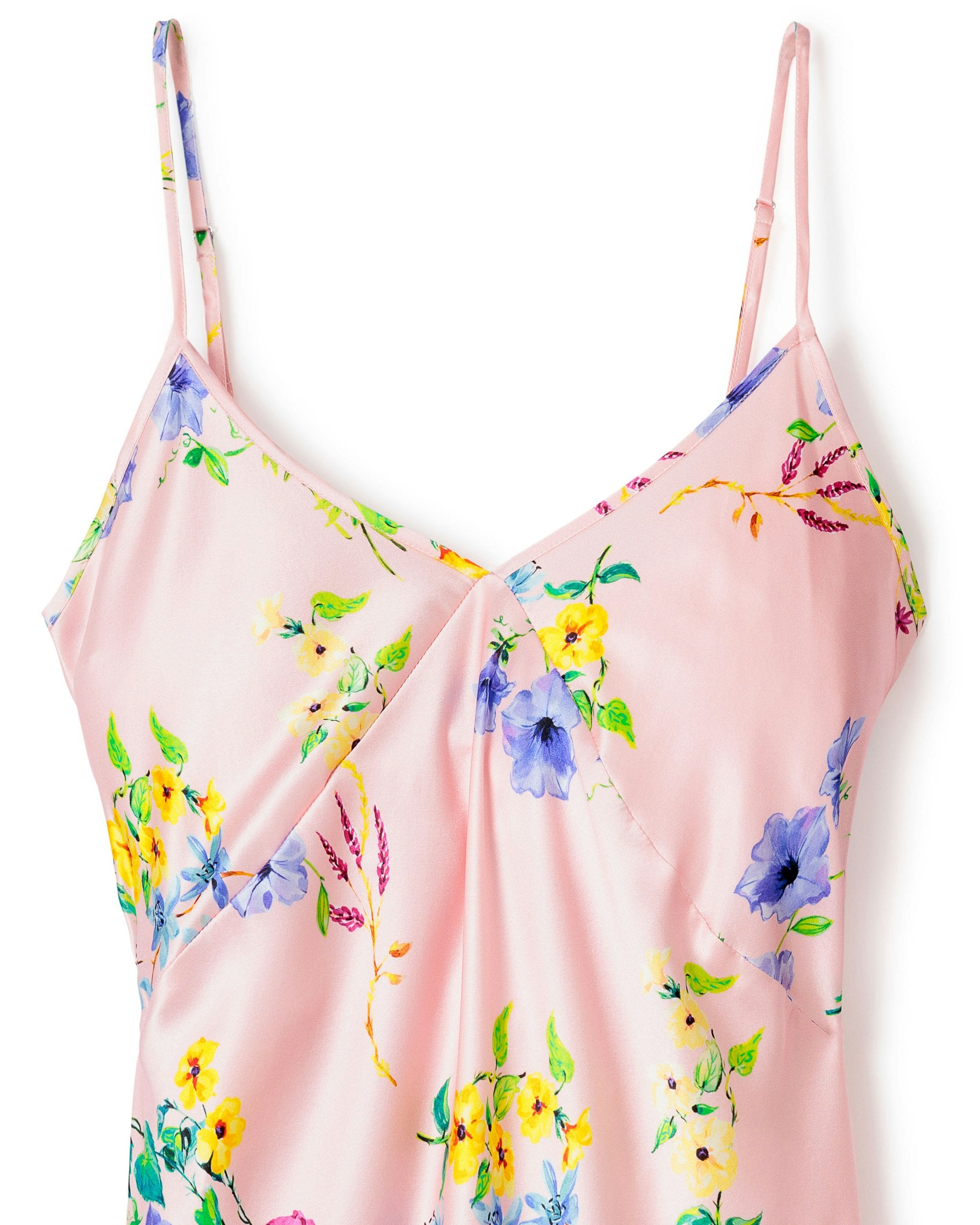 Women's Silk Cosette Nightgown in Blush Brilliant Botanical in Blush#Color_Blush