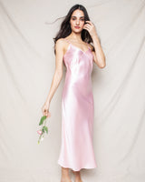 100% Mulberry Pink Silk Cosette Night Dress