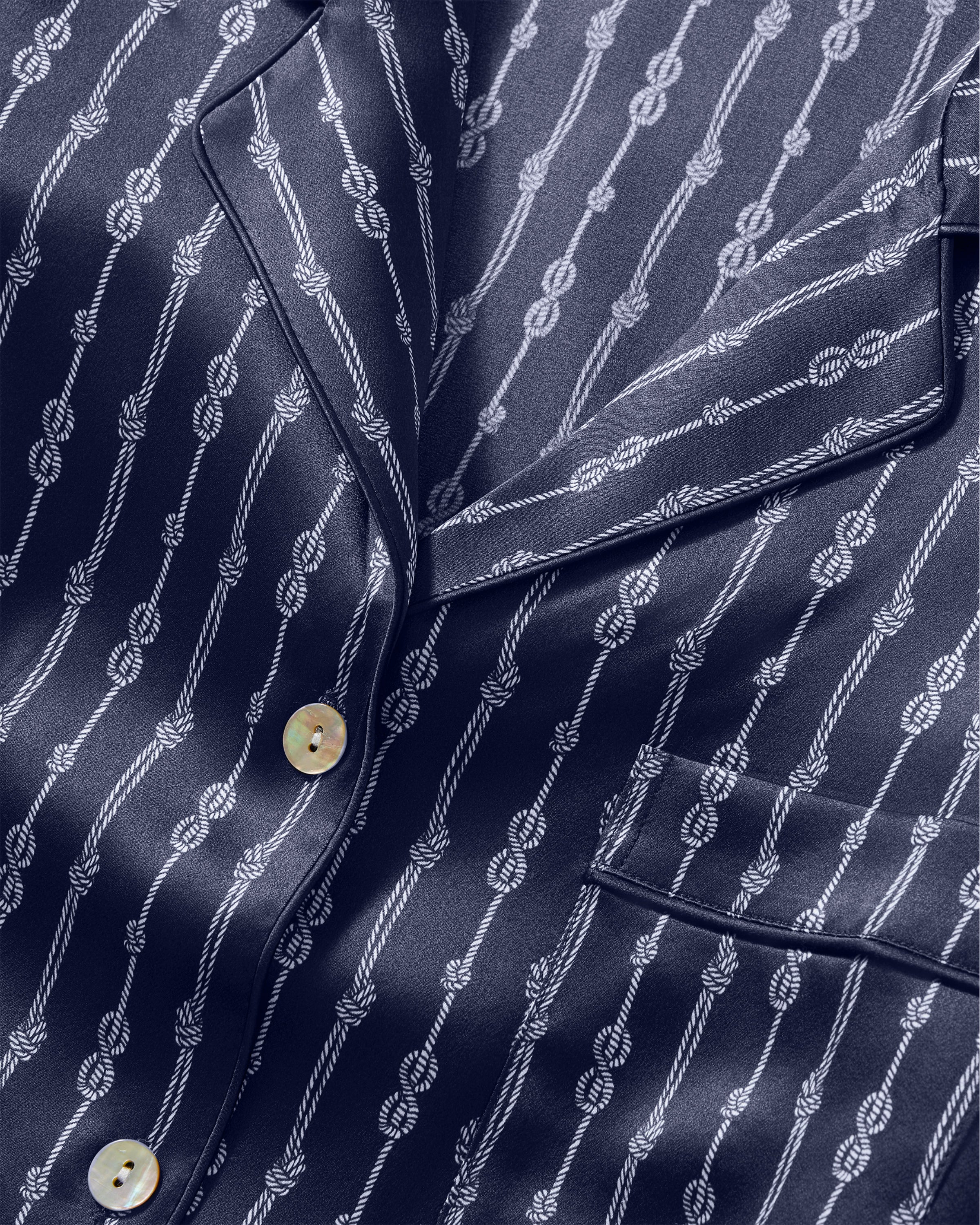 Men's Silk Pajama Set in Nautical Knots