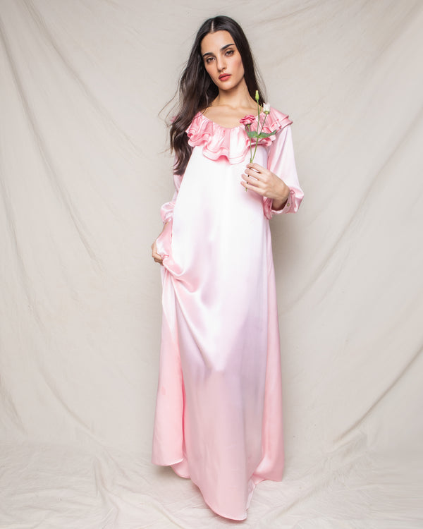 Women's Silk Anastasia Nightgown in Pink