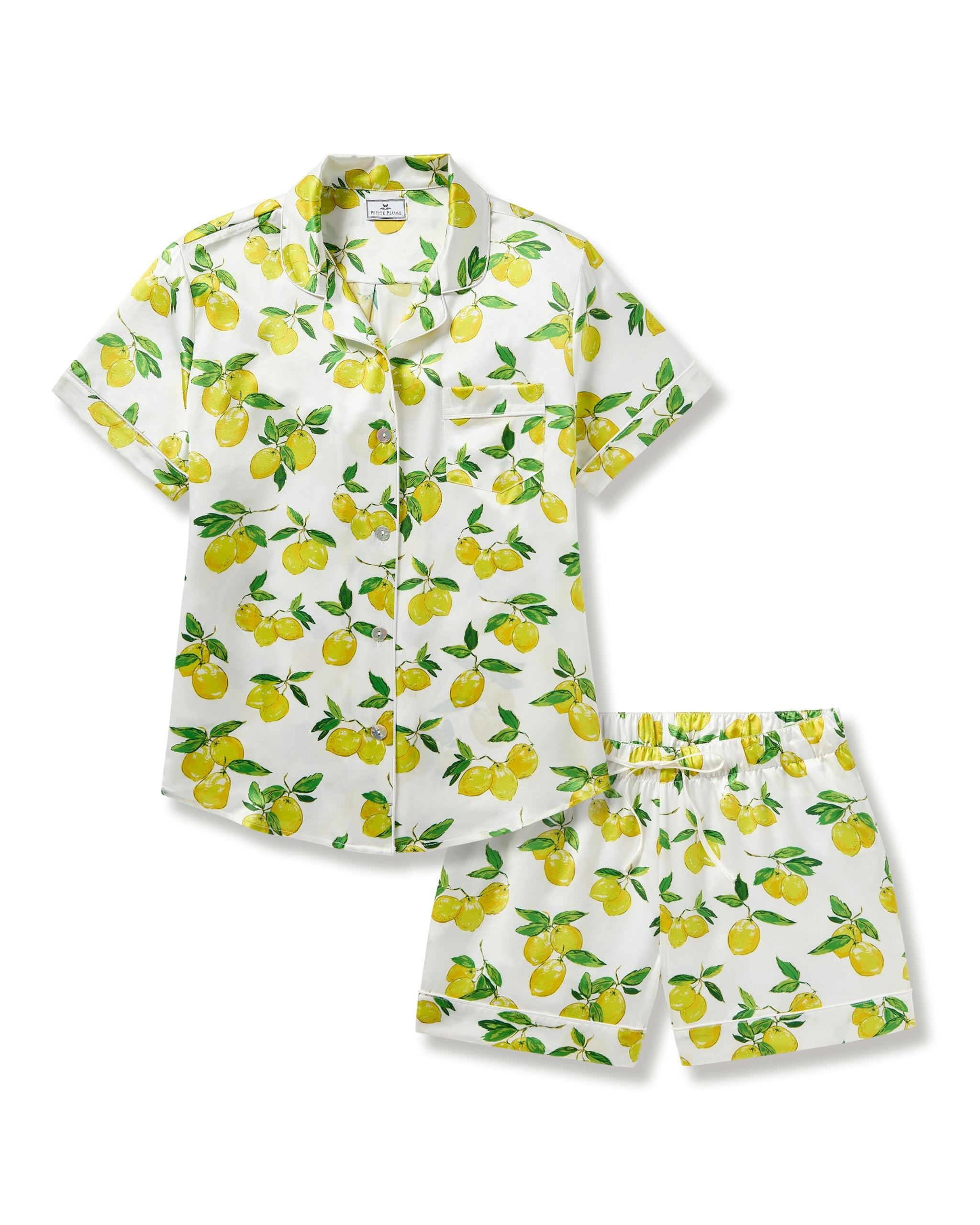 Women's Silk Classic Short Set in La Dolce Vita in Amalfi Lemons#Color_Amalfi Lemons