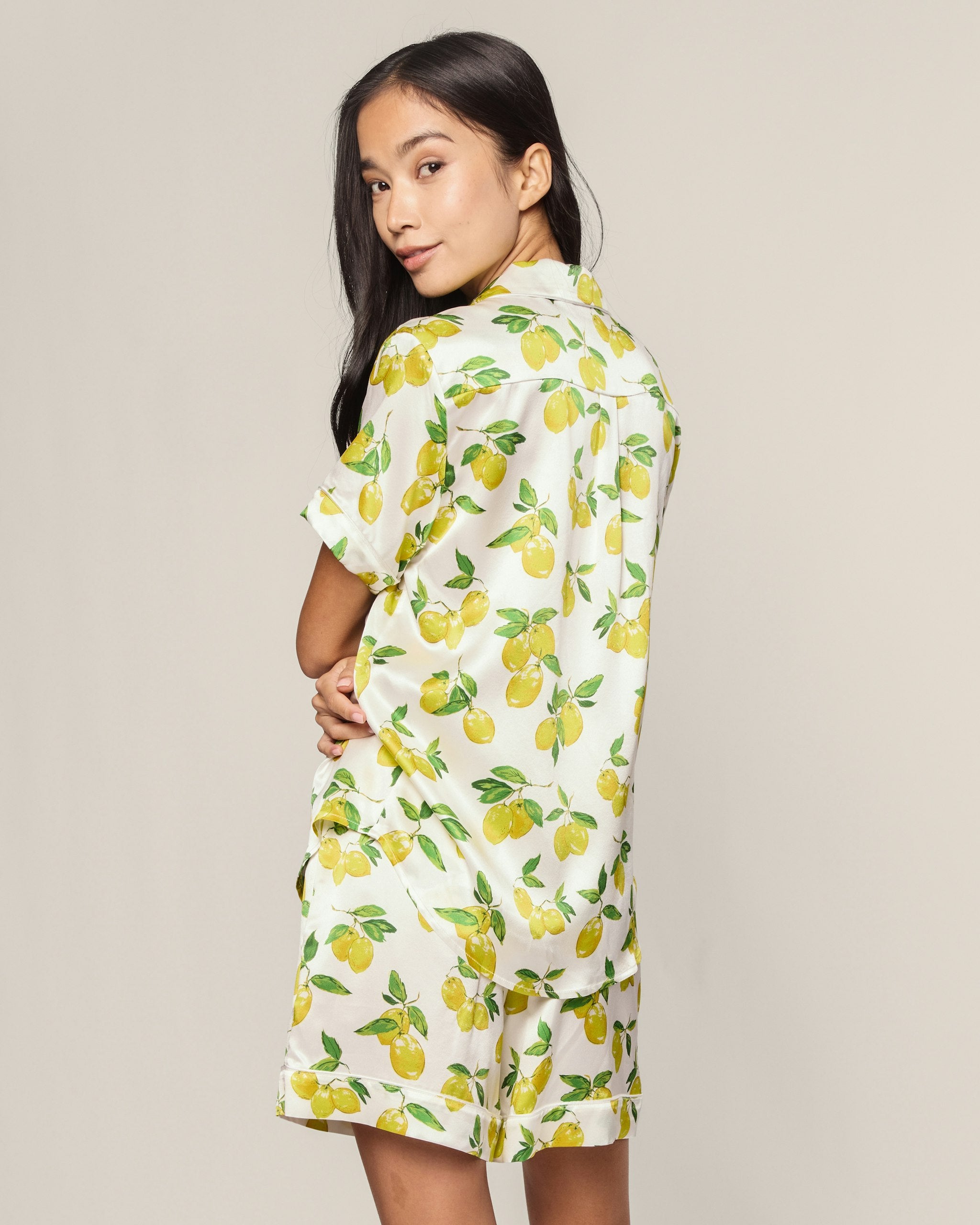Women's Silk Classic Short Set in La Dolce Vita in Amalfi Lemons#Color_Amalfi Lemons