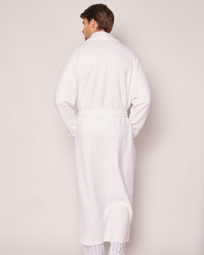 Men's Jacquard Robe in White – Petite Plume