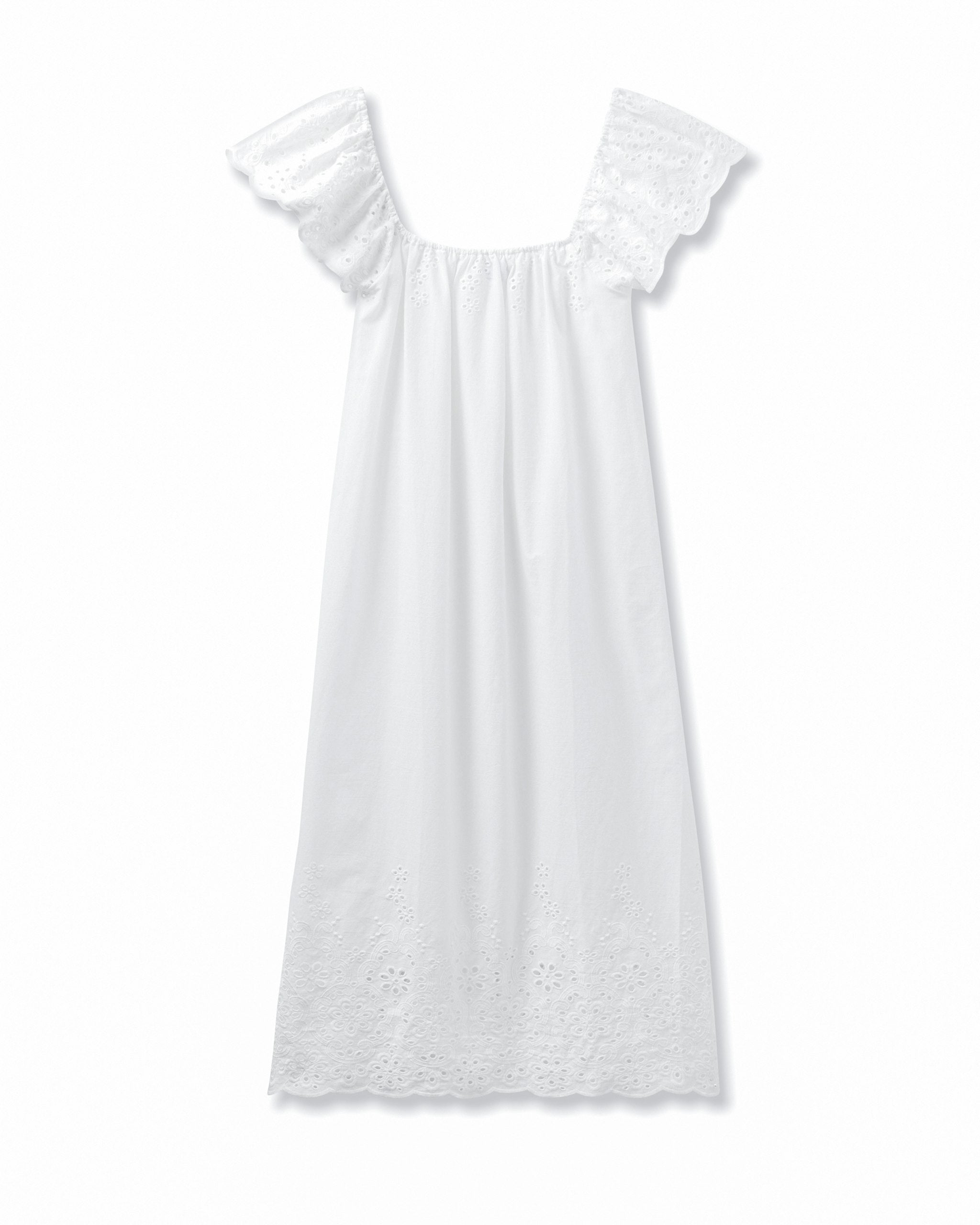 Women's Twill Ava Nightgown in White in White#Colorway_White