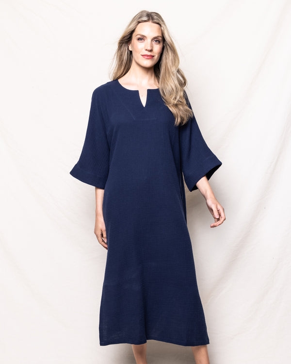 Navy Gauze Caftan