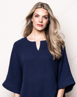 Navy Gauze Caftan