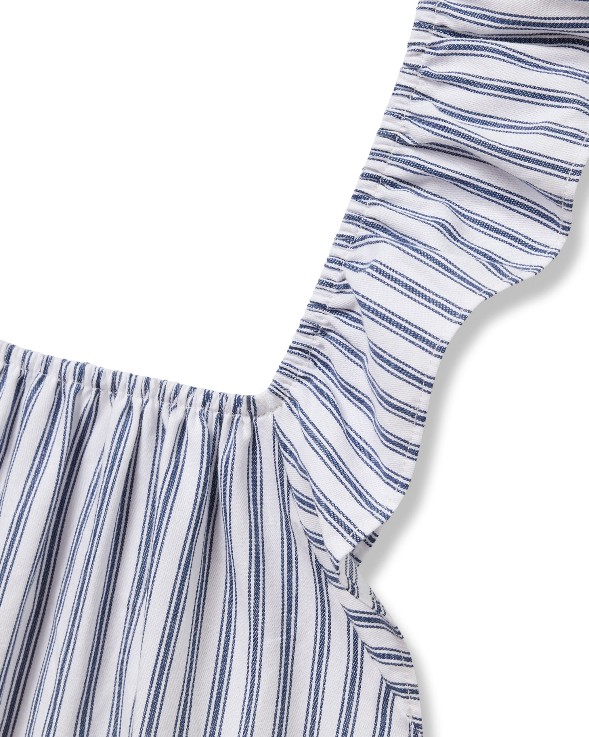 Women's Twill Clementine Nightgown in French Blue Stripes in Navy French Ticking#Color_Navy French Ticking