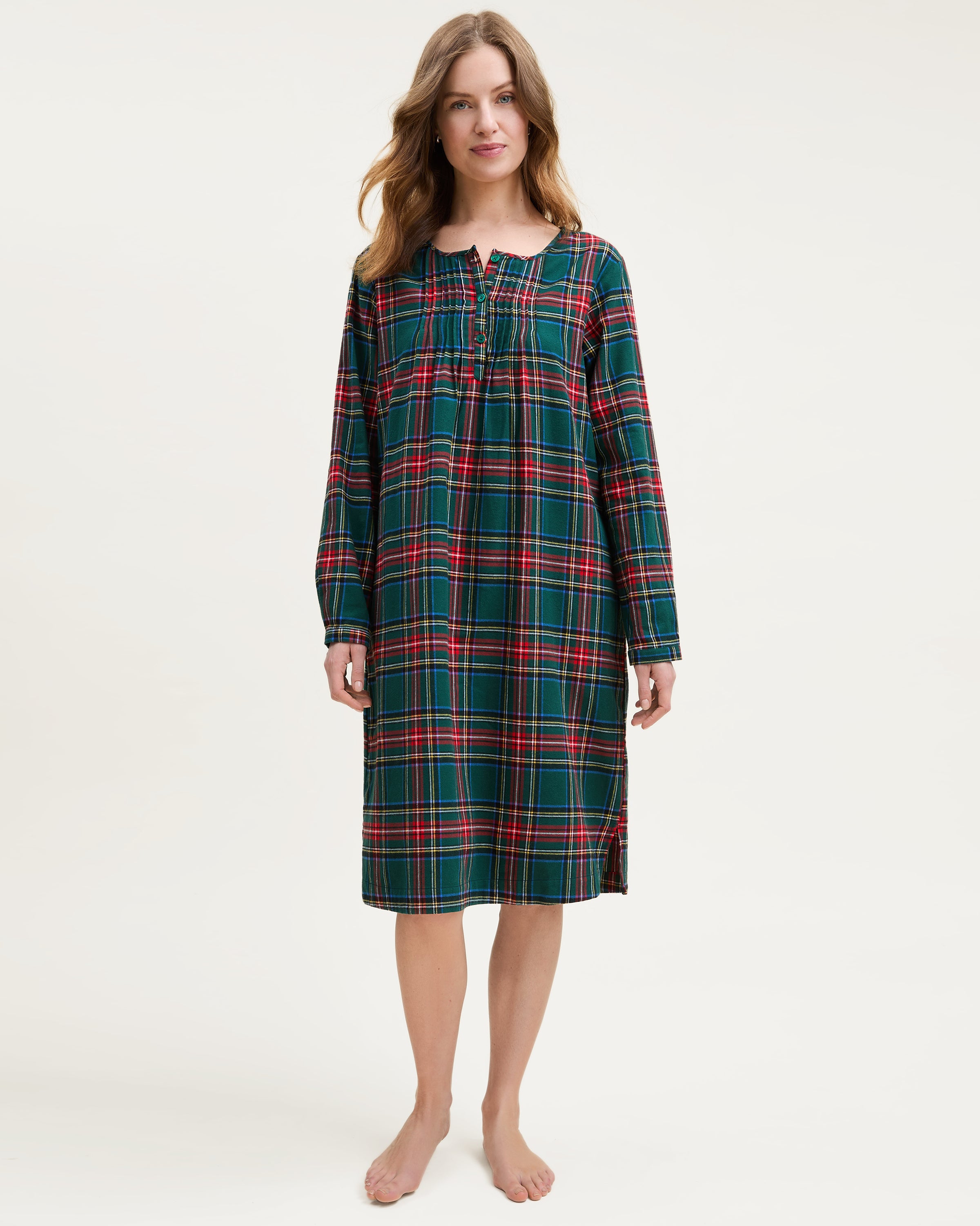Women's Brushed Twill Beatrice Nightgown in Kensington Tartan