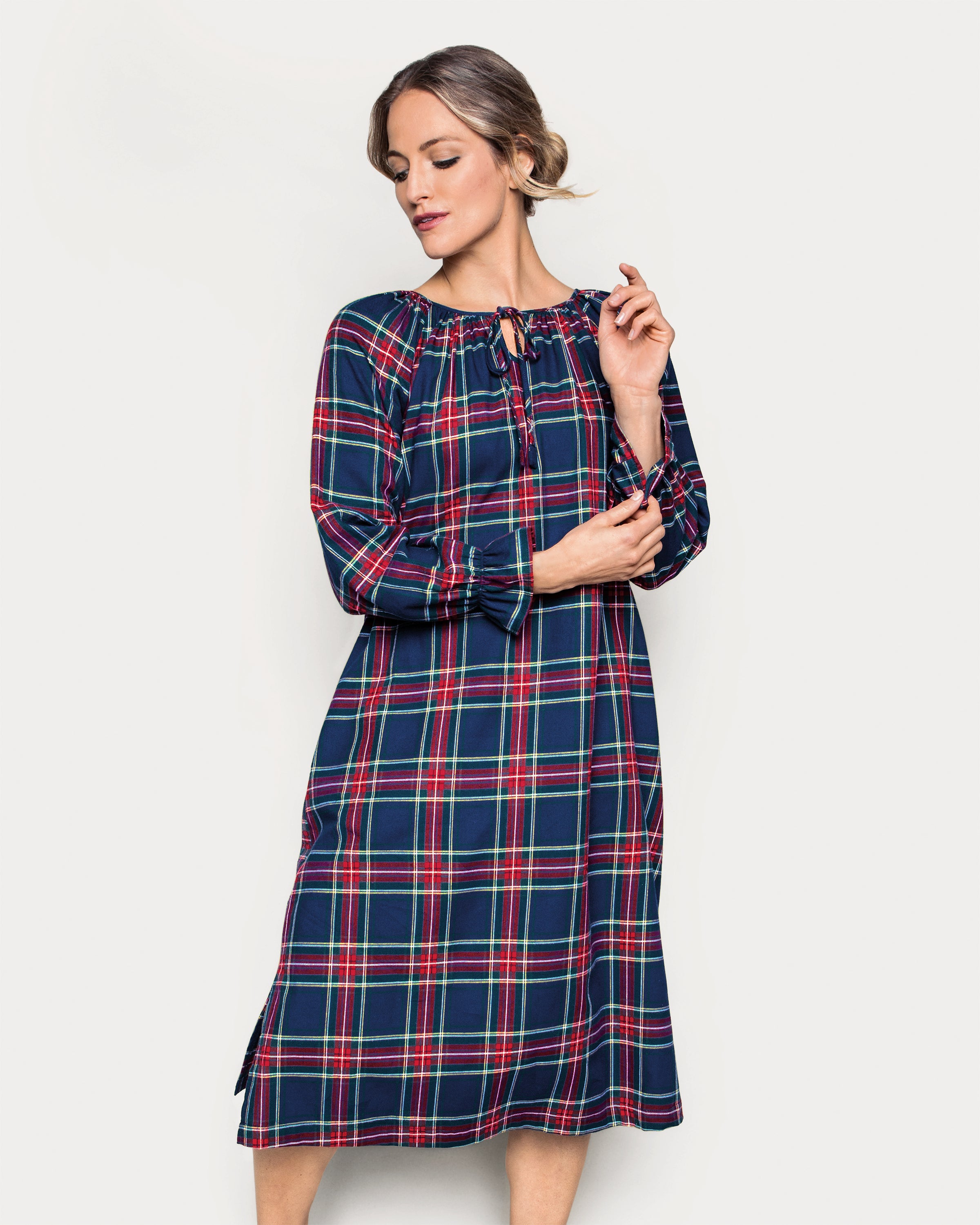 Women's Brushed Twill Delphine Nightgown in Windsor Tartan