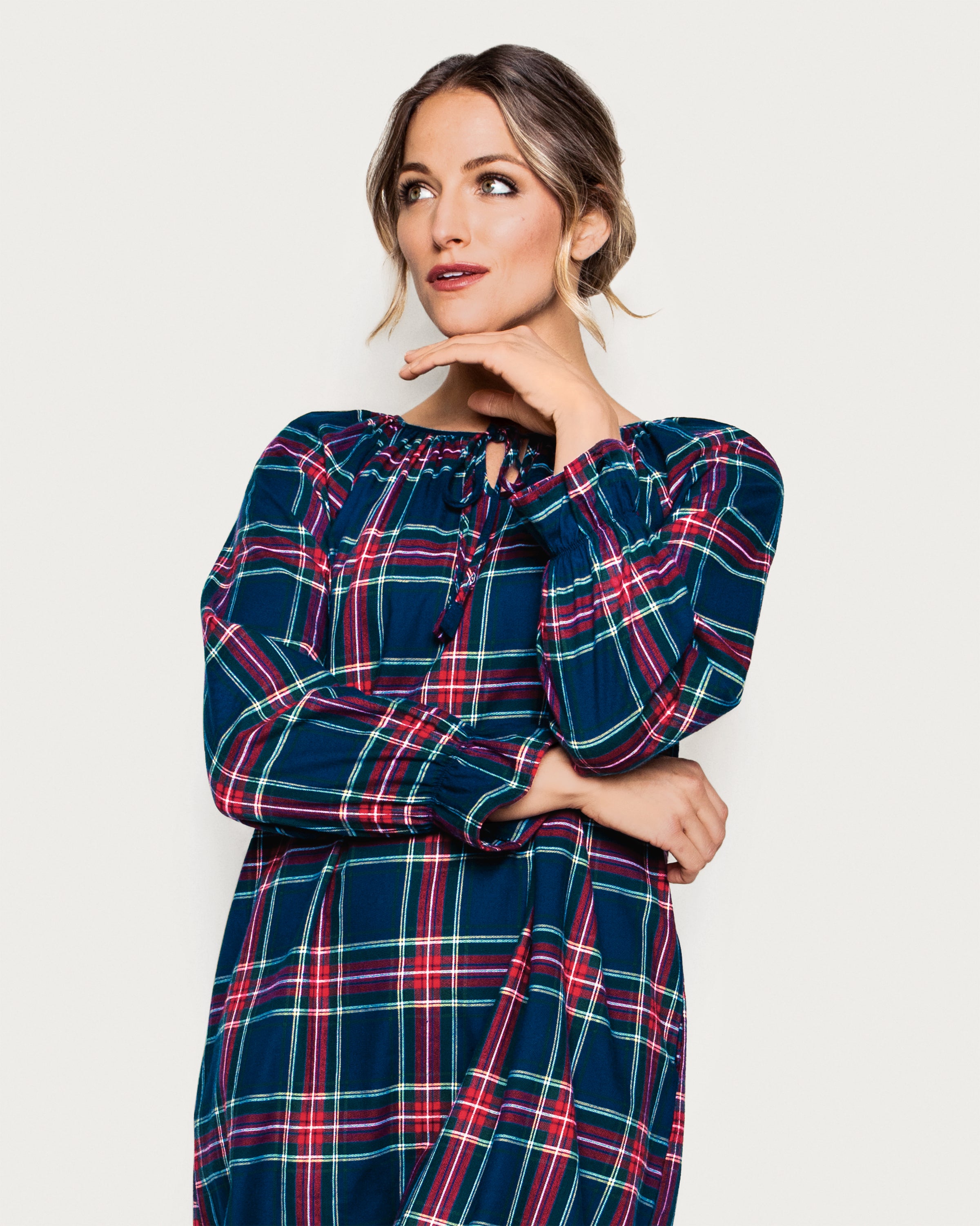 Women's Brushed Twill Delphine Nightgown in Windsor Tartan