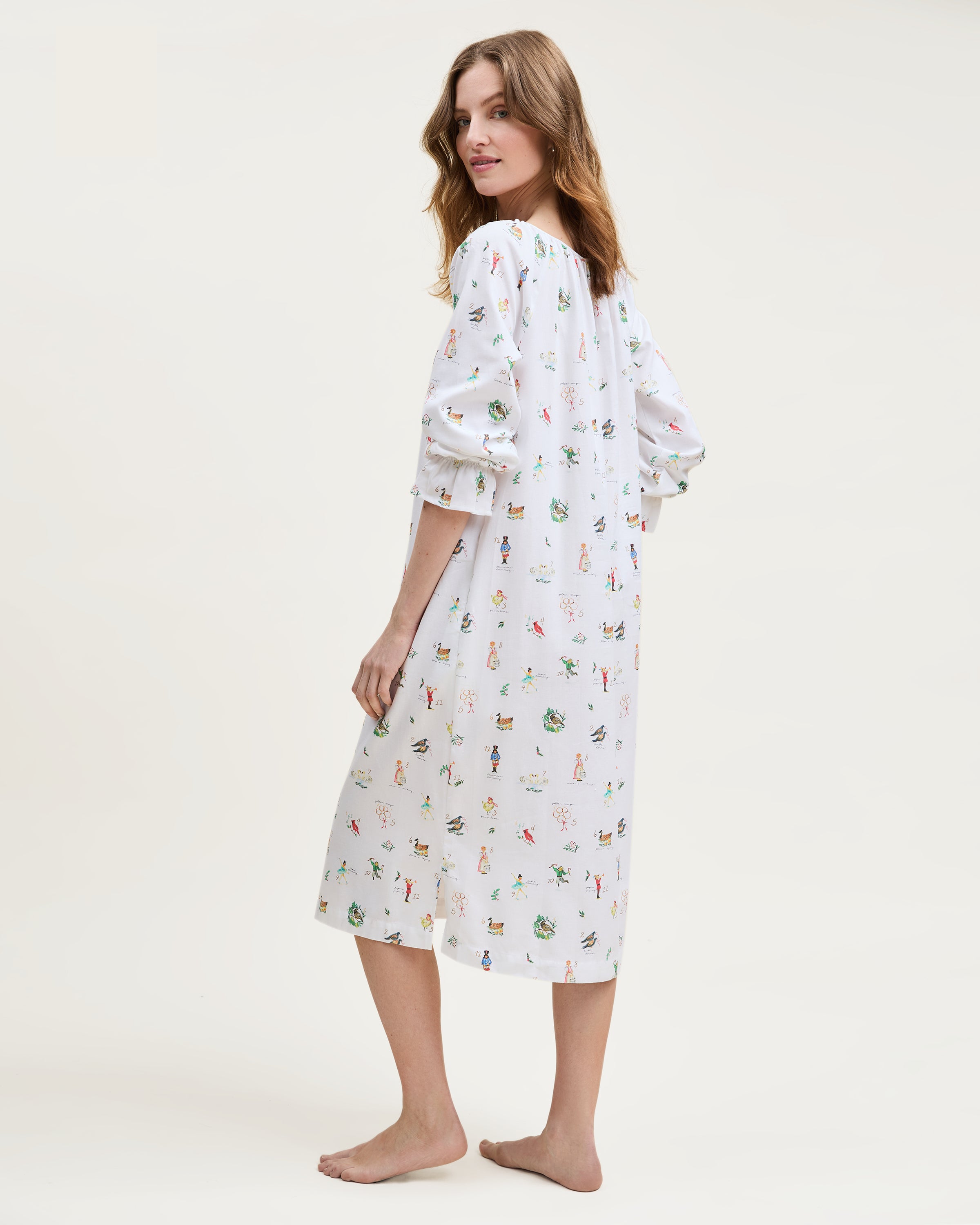 Women's Twill Delphine Nightgown in 12 Days of Christmas