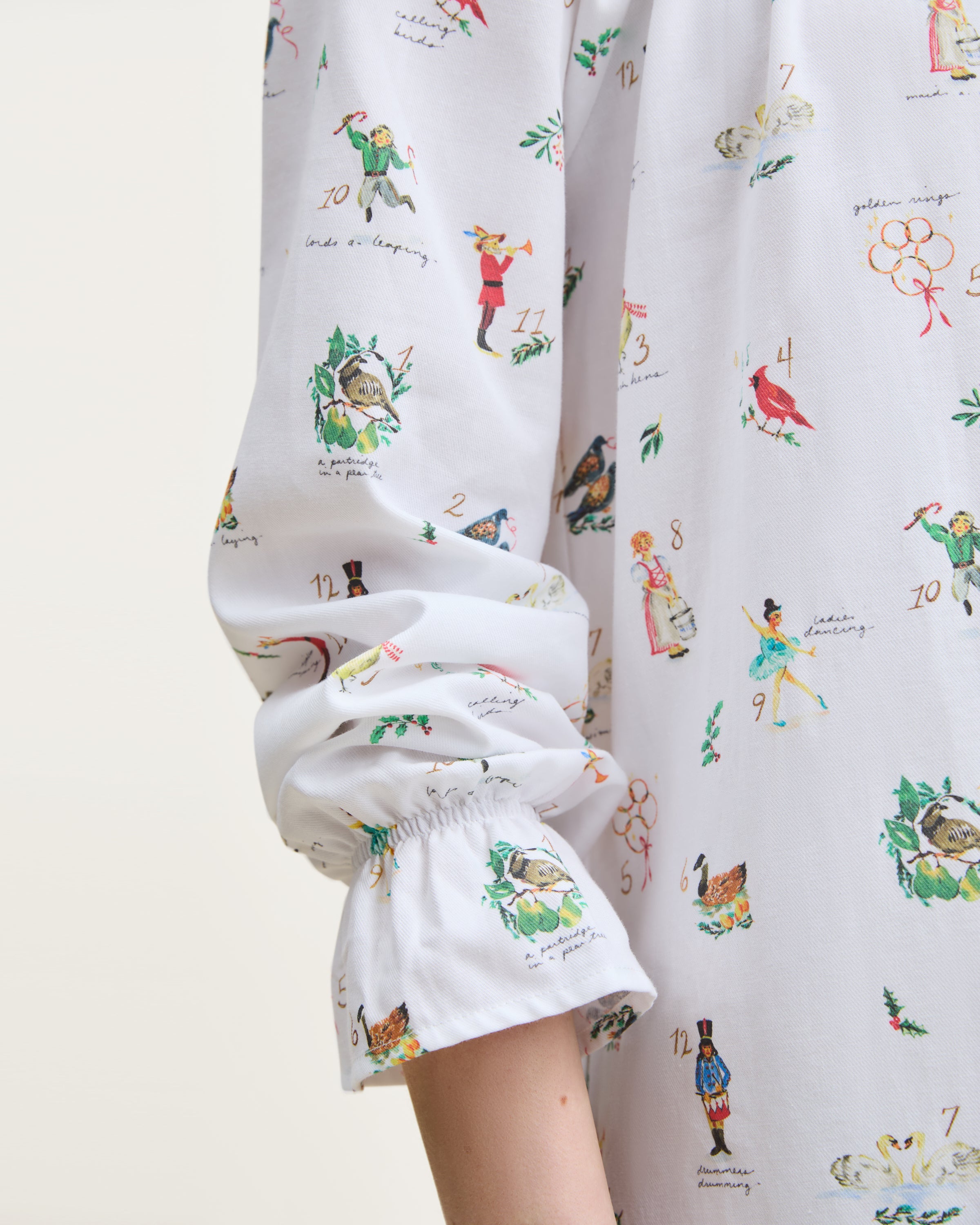 Women's Twill Delphine Nightgown in 12 Days of Christmas