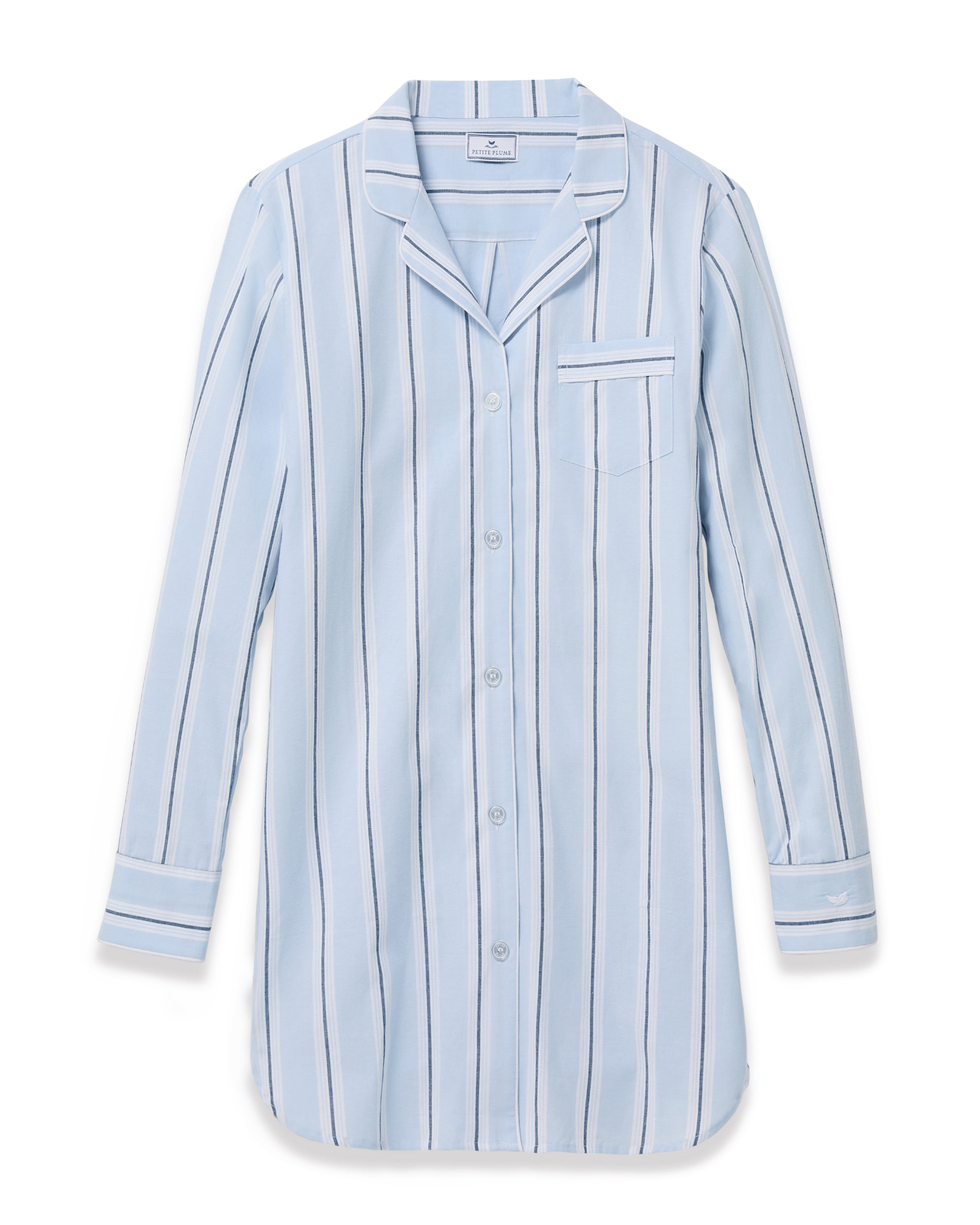 Women's Twill Nightshirt in Coastal Stripe